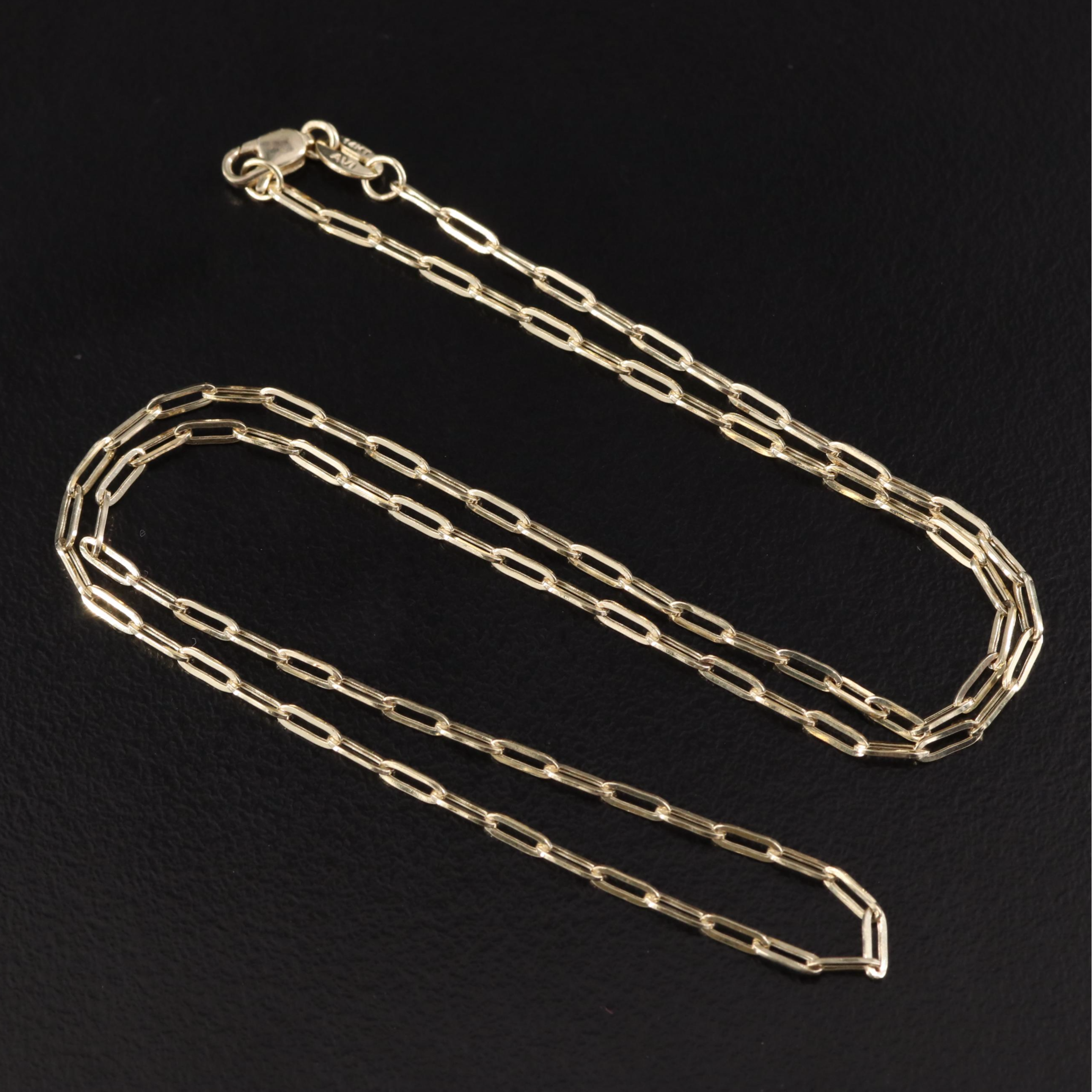 14K Paper Clip Chain Necklace Everything But The House