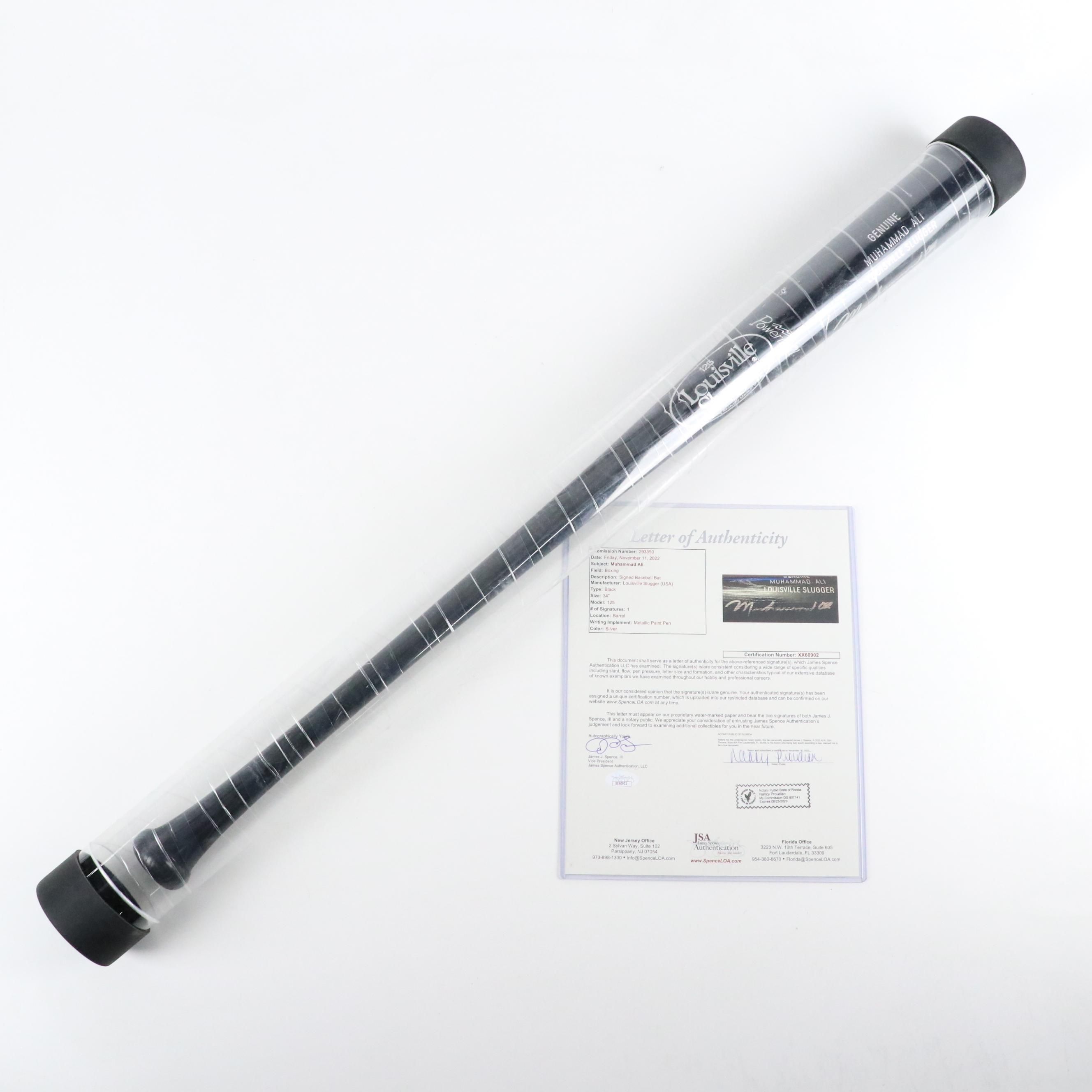 Muhammad Ali Signed Louisville Slugger Baseball Bat, JSA Full Letter