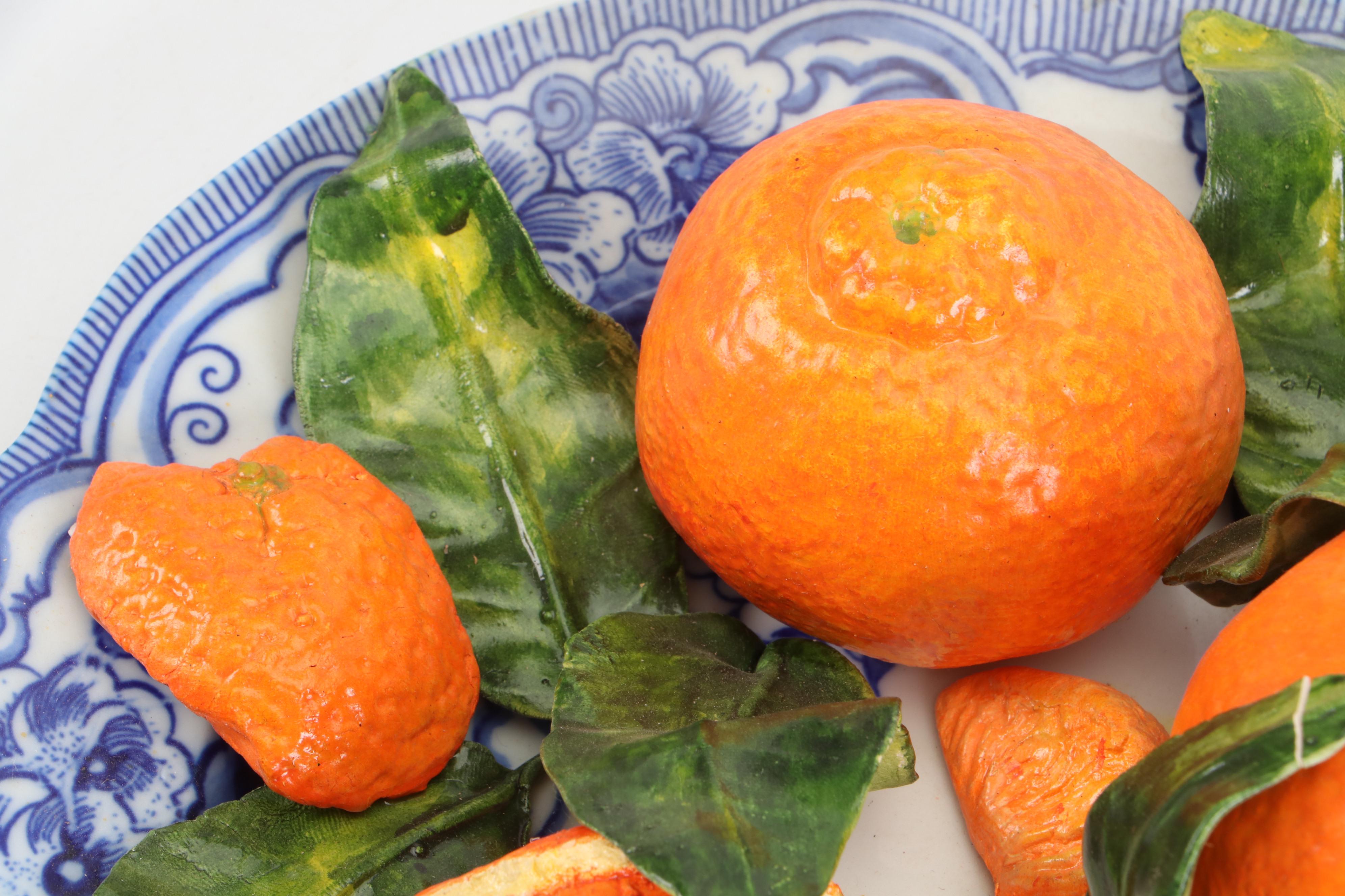 Christine Viennet Trompe L'Oeil Majolica Oranges Centerpiece