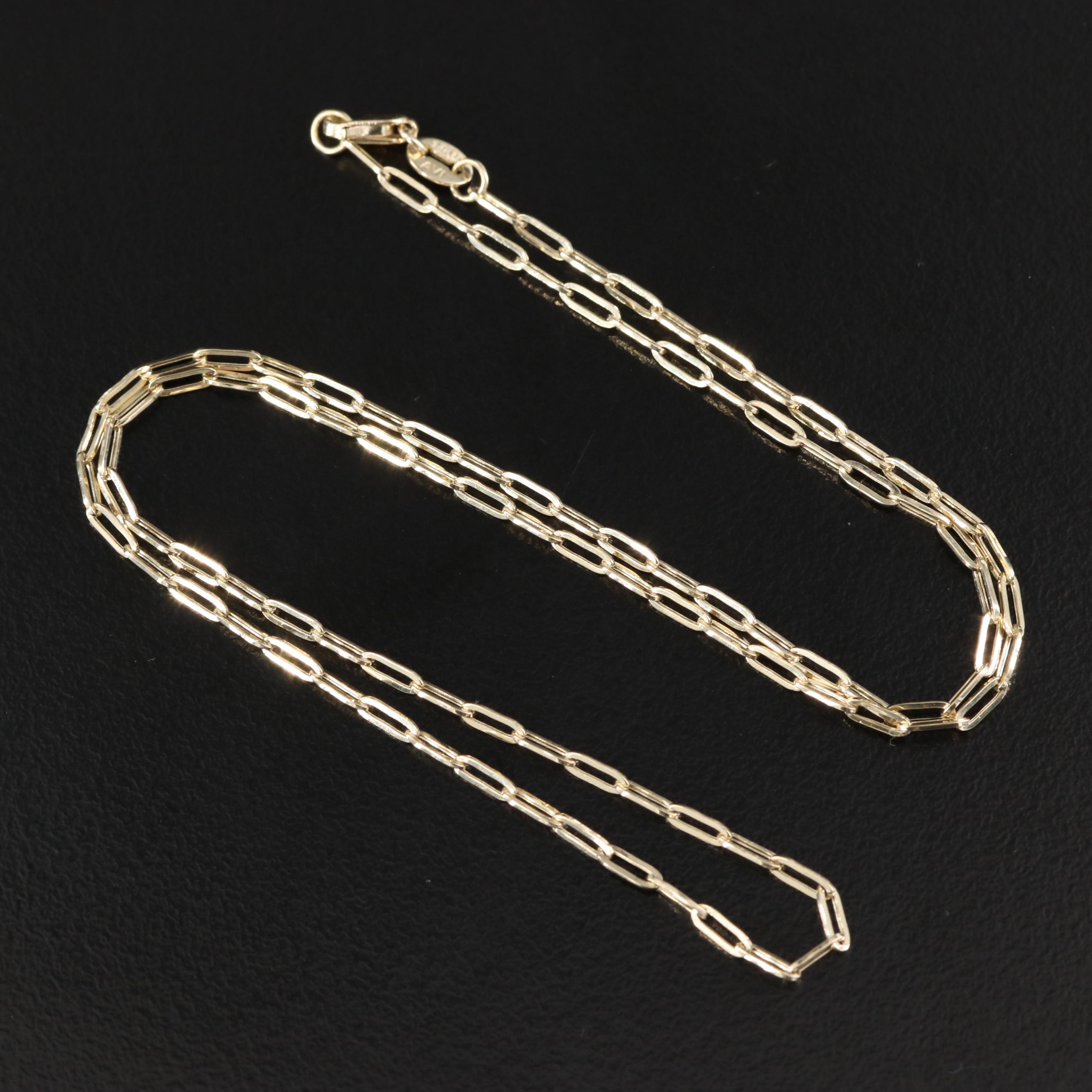 14K Paper Clip Chain Necklace Everything But The House