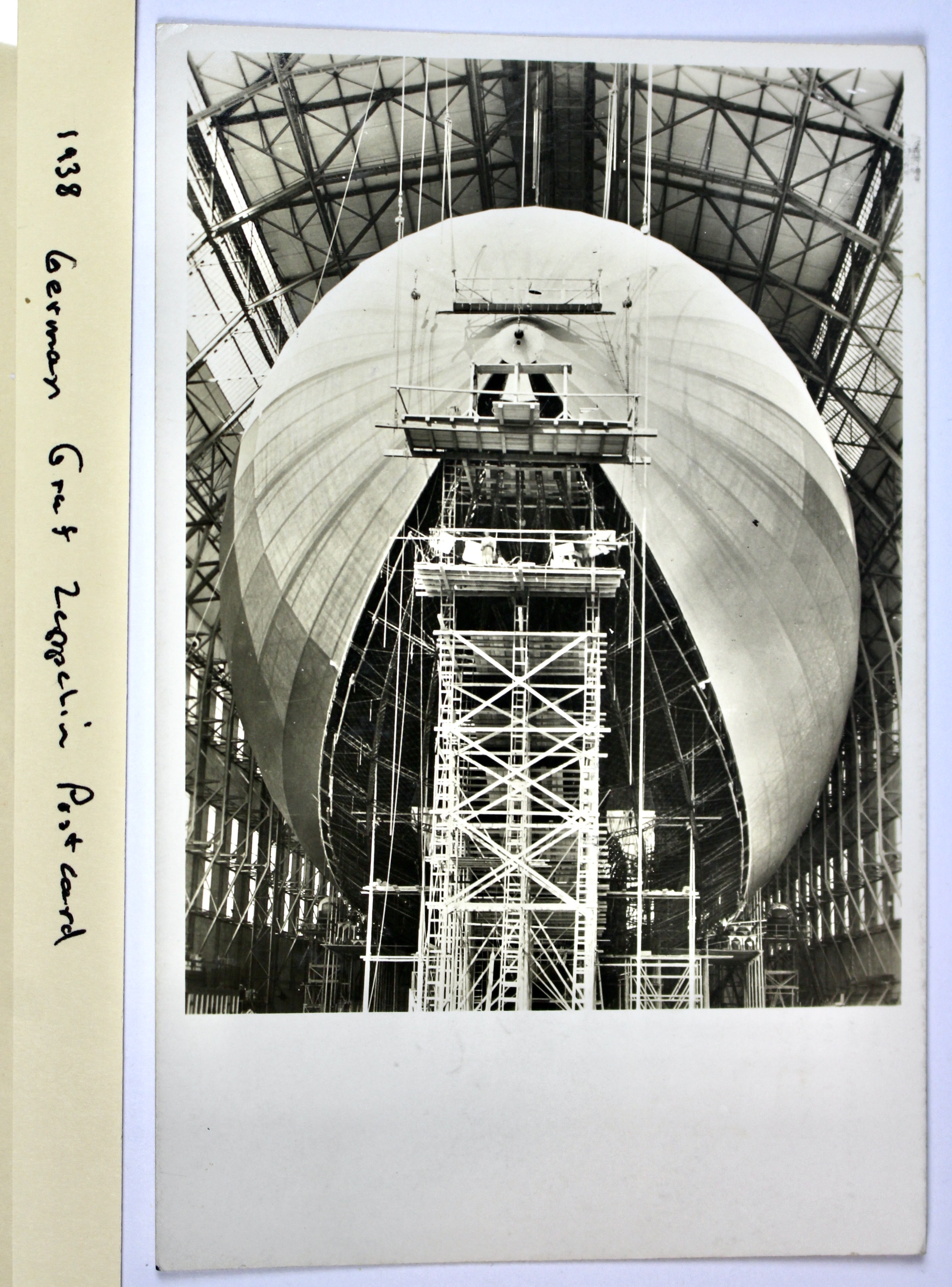 1938 German Graf Zeppelin Postcard Depicting Zeppelin Construction