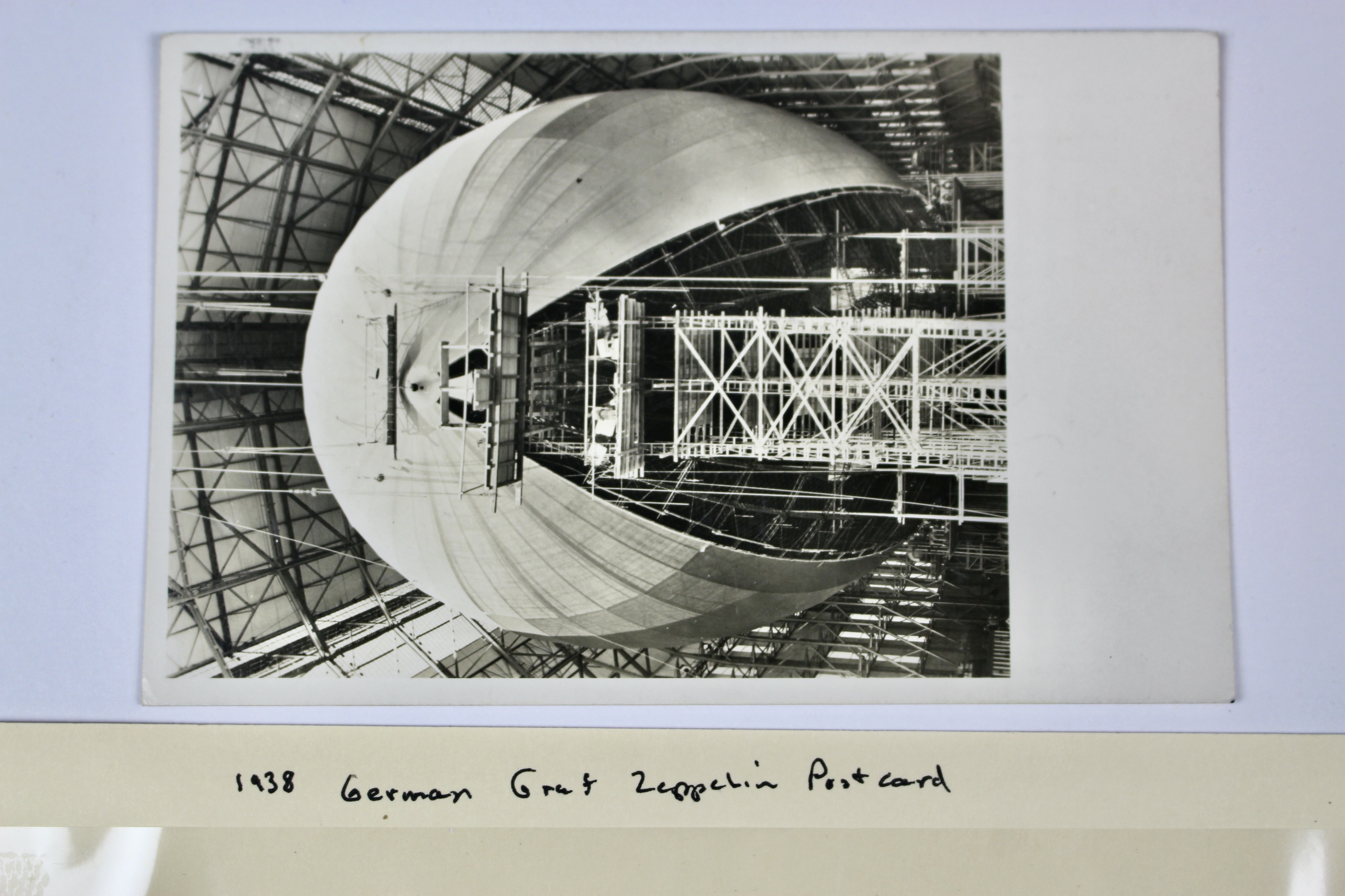 1938 German Graf Zeppelin Postcard Depicting Zeppelin Construction