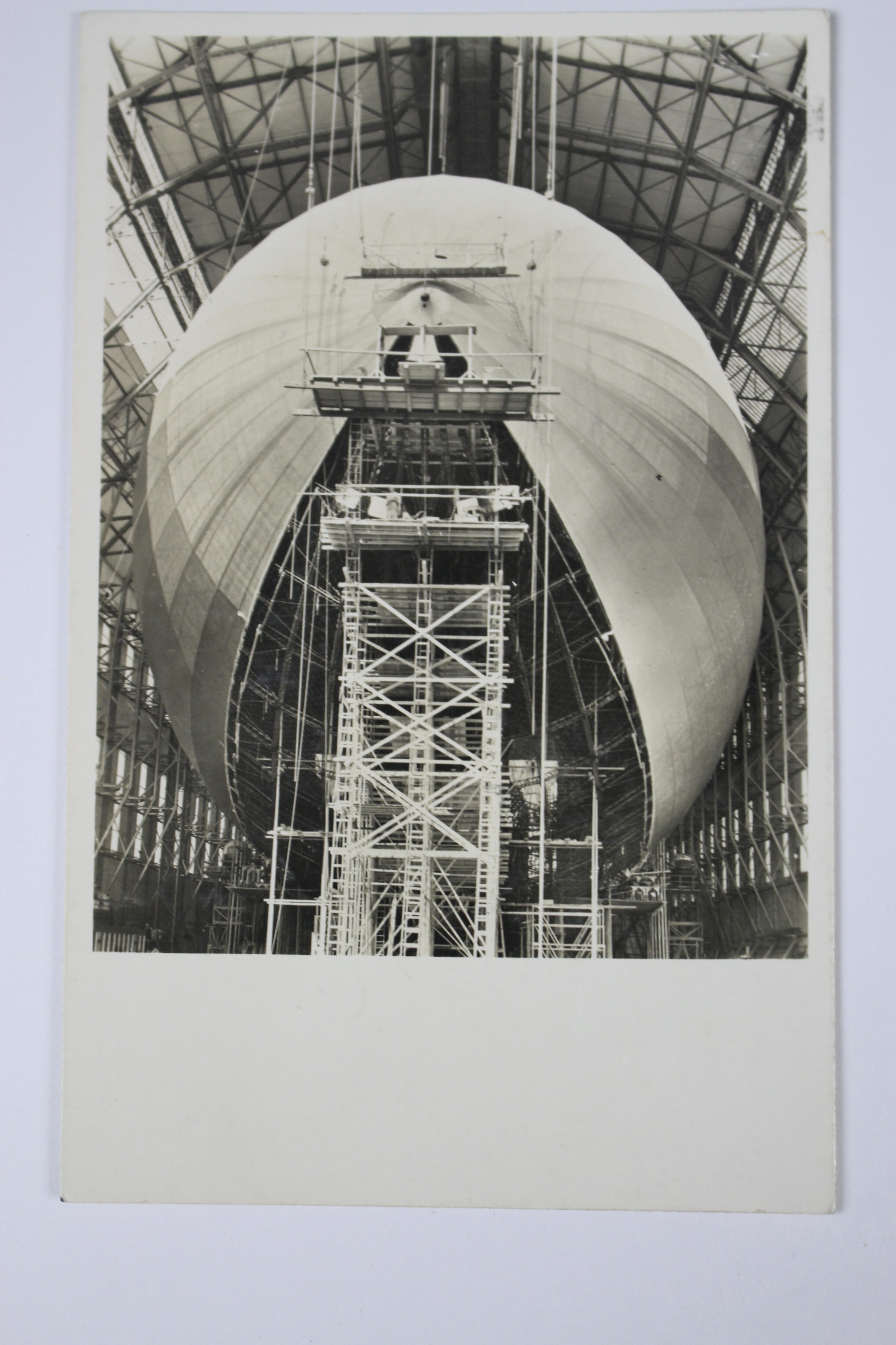 1938 German Graf Zeppelin Postcard Depicting Zeppelin Construction