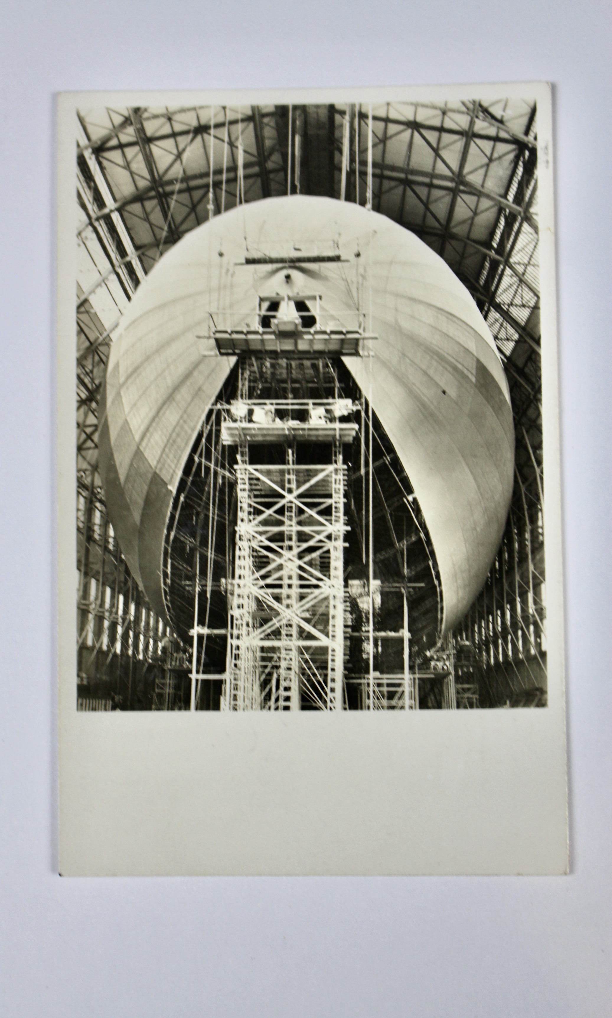 1938 German Graf Zeppelin Postcard Depicting Zeppelin Construction
