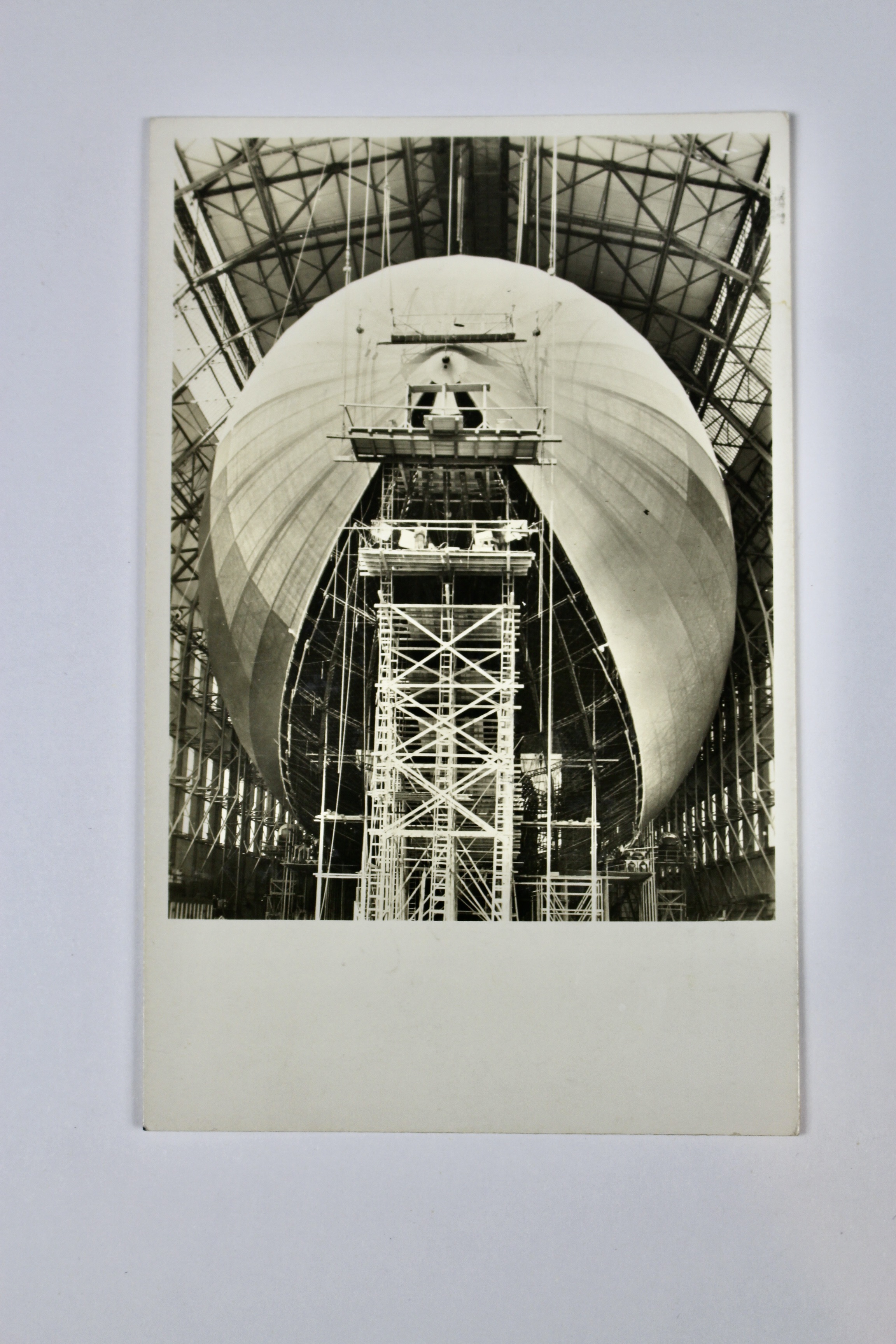 1938 German Graf Zeppelin Postcard Depicting Zeppelin Construction