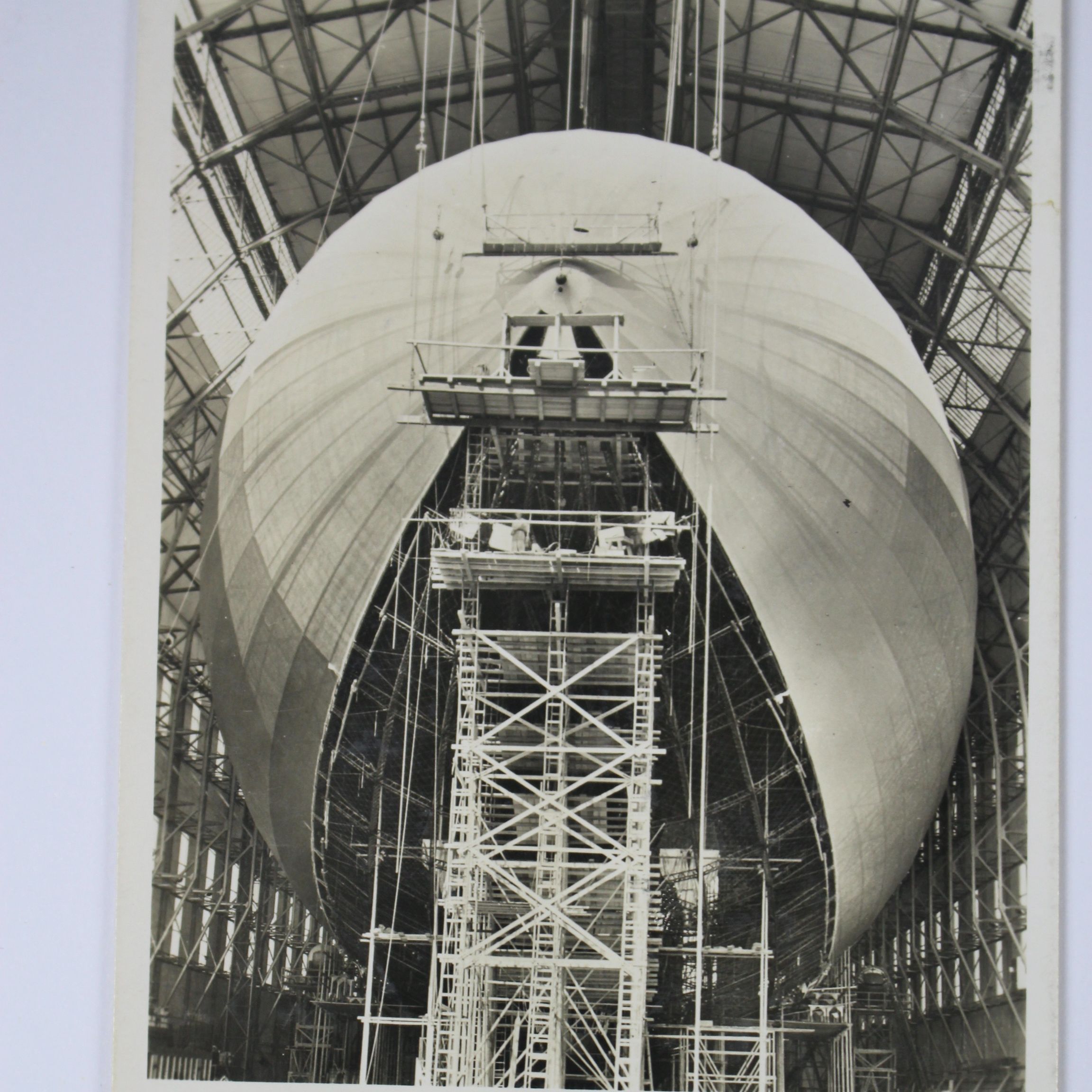 1938 German Graf Zeppelin Postcard Depicting Zeppelin Construction