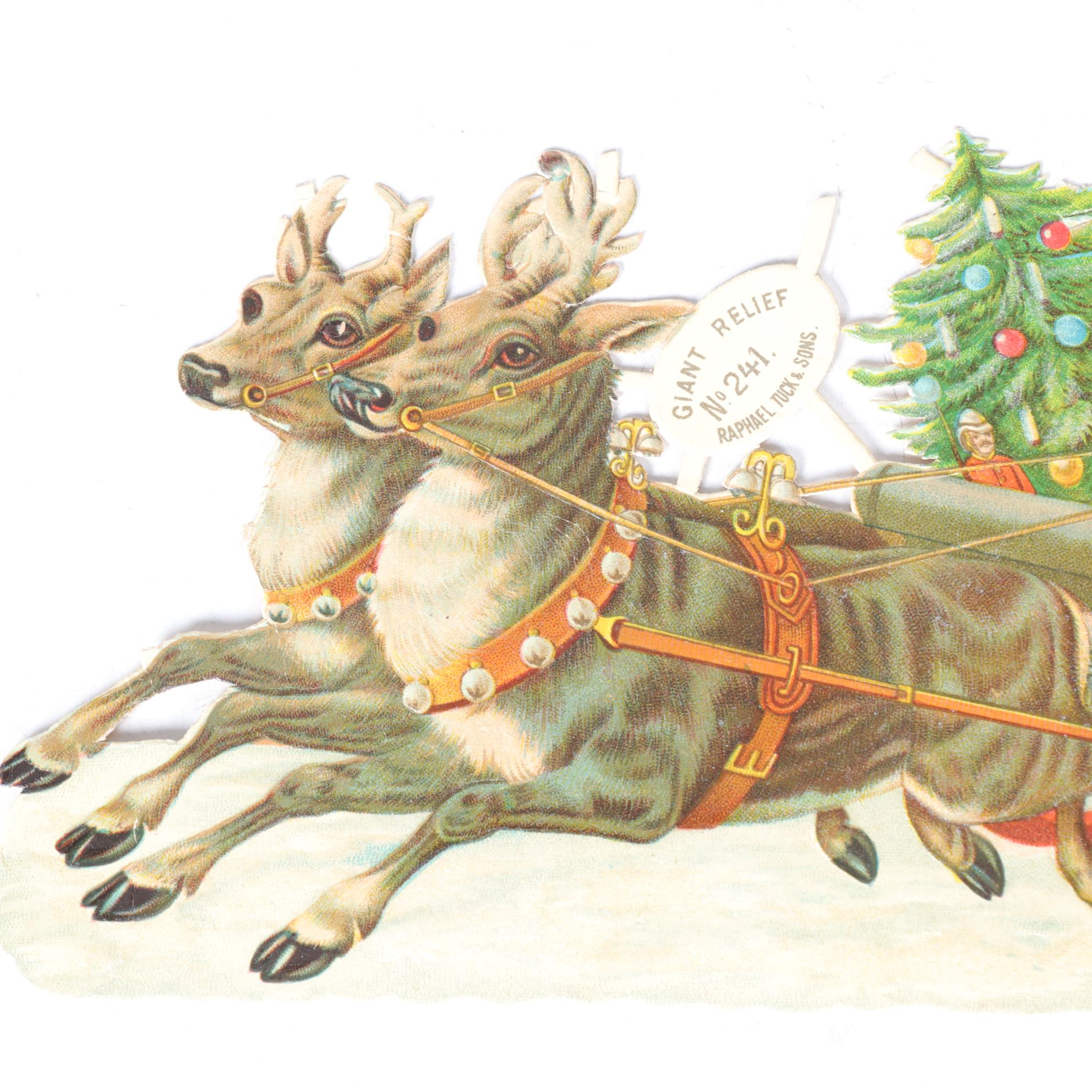 Embossed Die Cut Christmas Paper Scraps, Early 20th Century