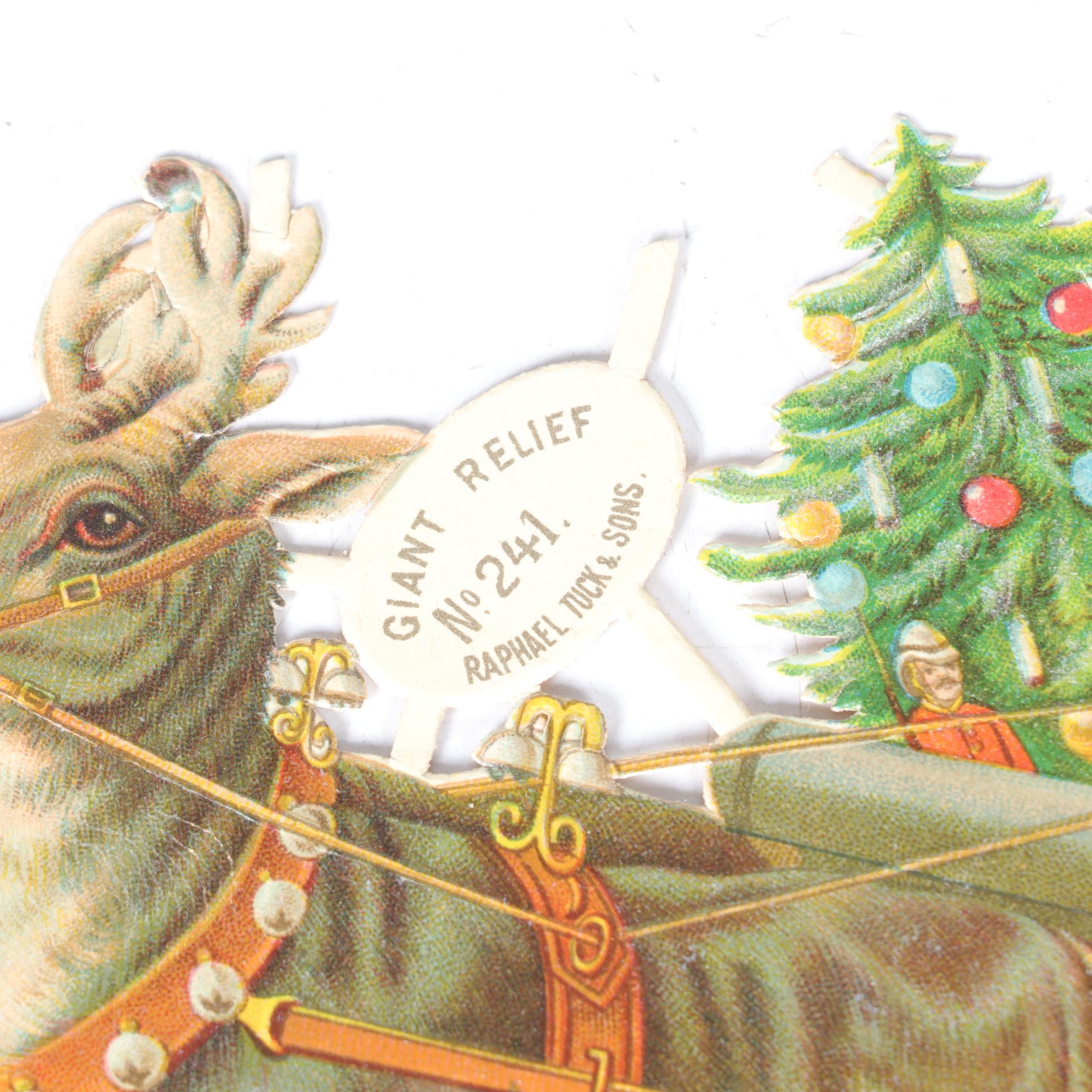 Embossed Die Cut Christmas Paper Scraps, Early 20th Century