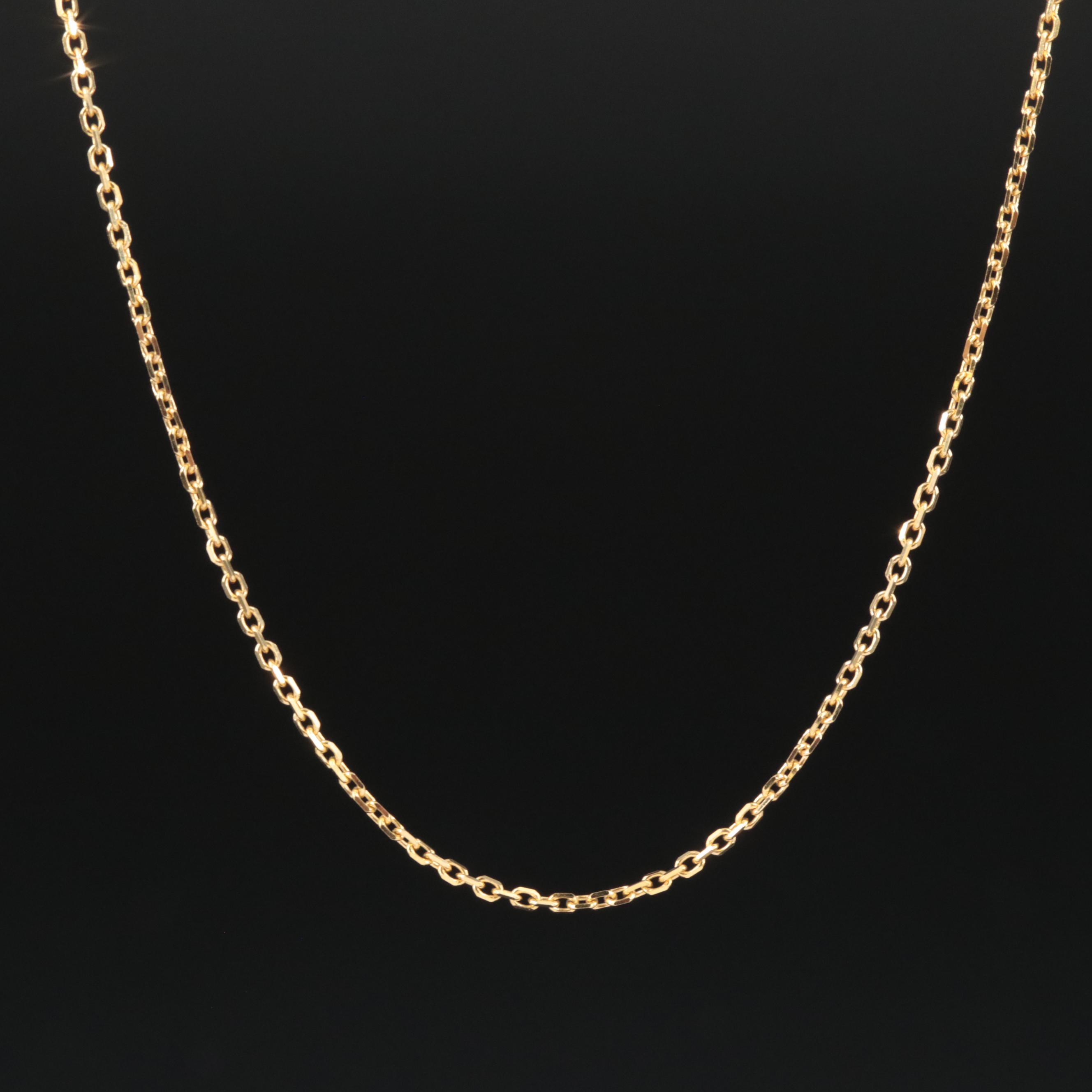 18K Beveled Cable Chain Necklace