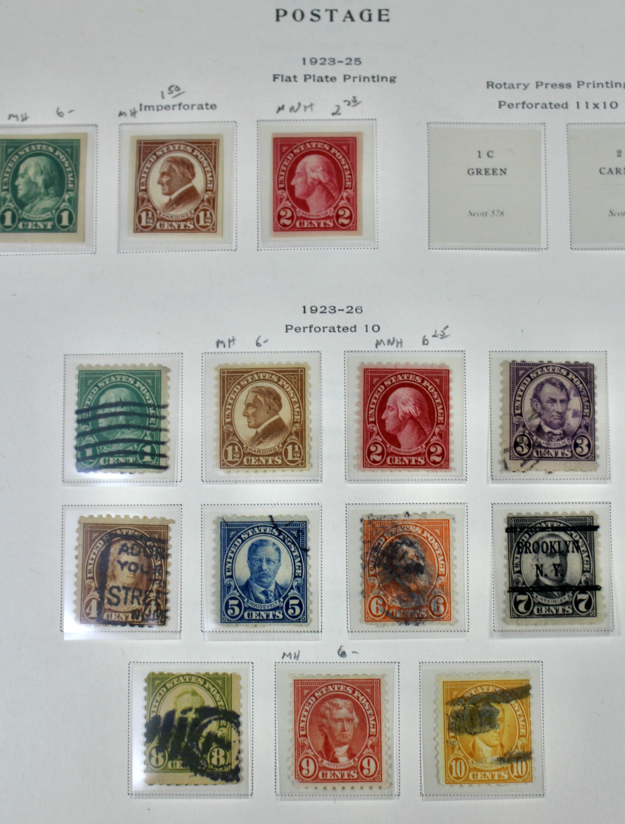 U.S. Postage Stamp Collection, 1923 to 1957