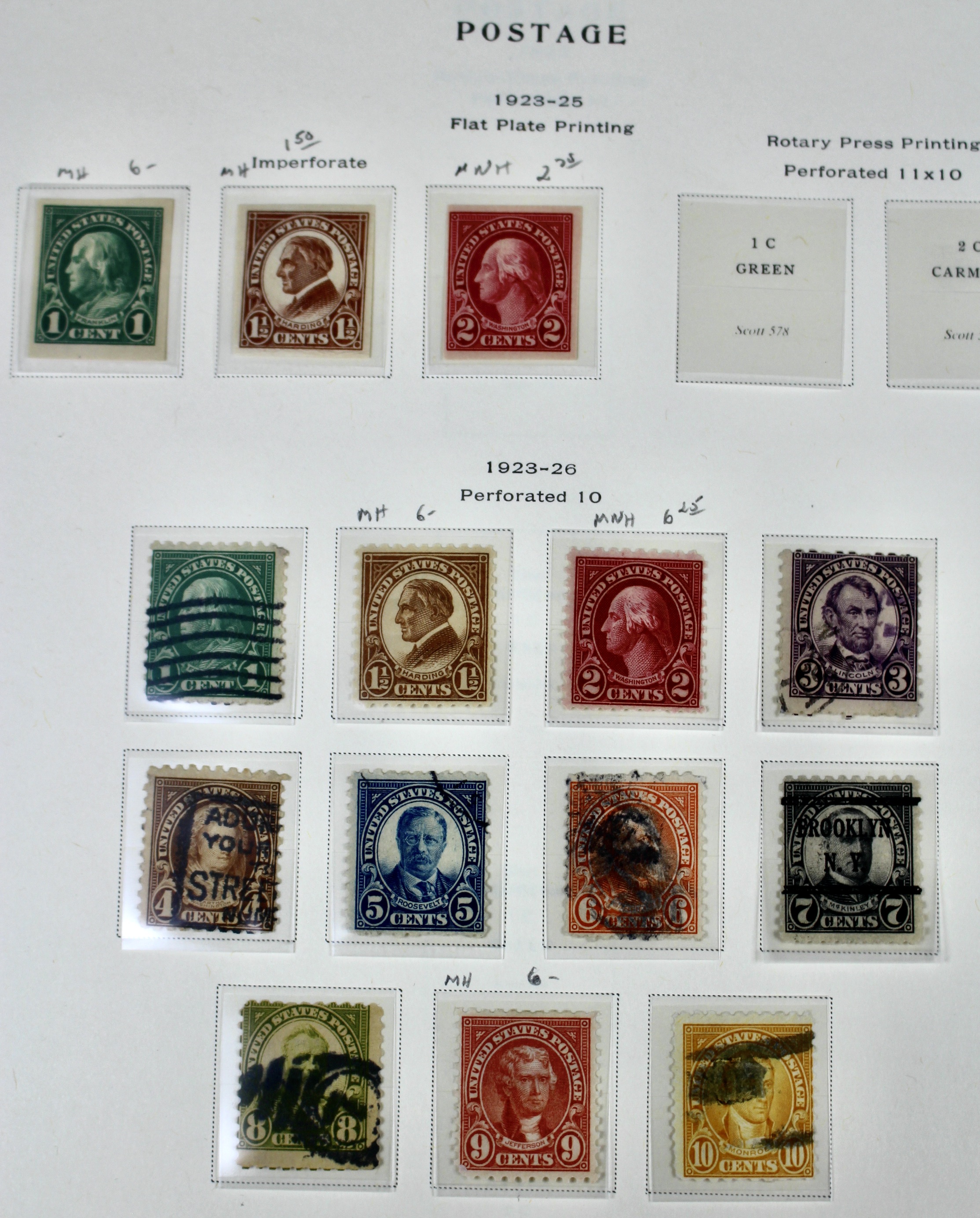 U.S. Postage Stamp Collection, 1923 to 1957