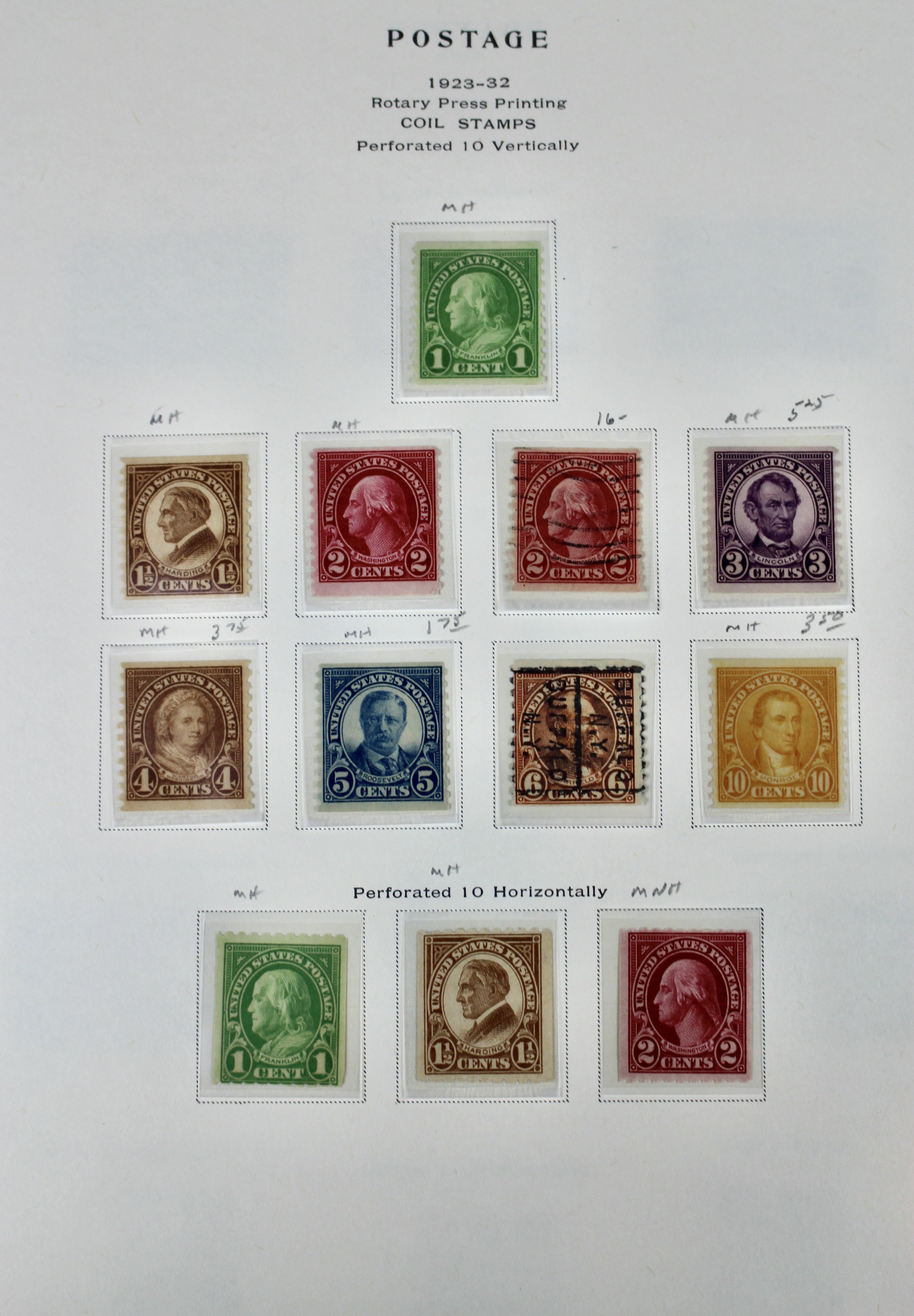 U.S. Postage Stamp Collection, 1923 to 1957