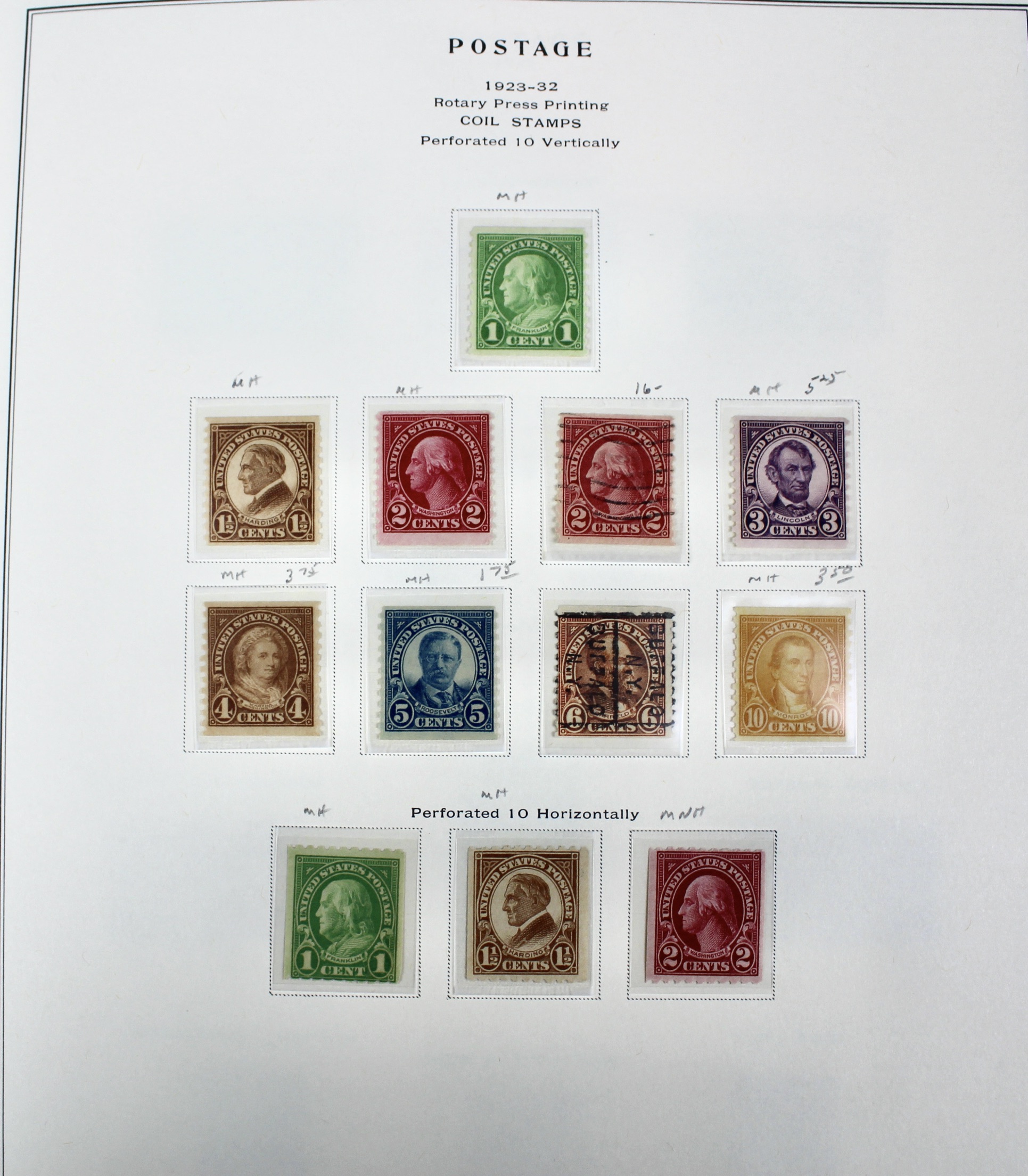 U.S. Postage Stamp Collection, 1923 to 1957