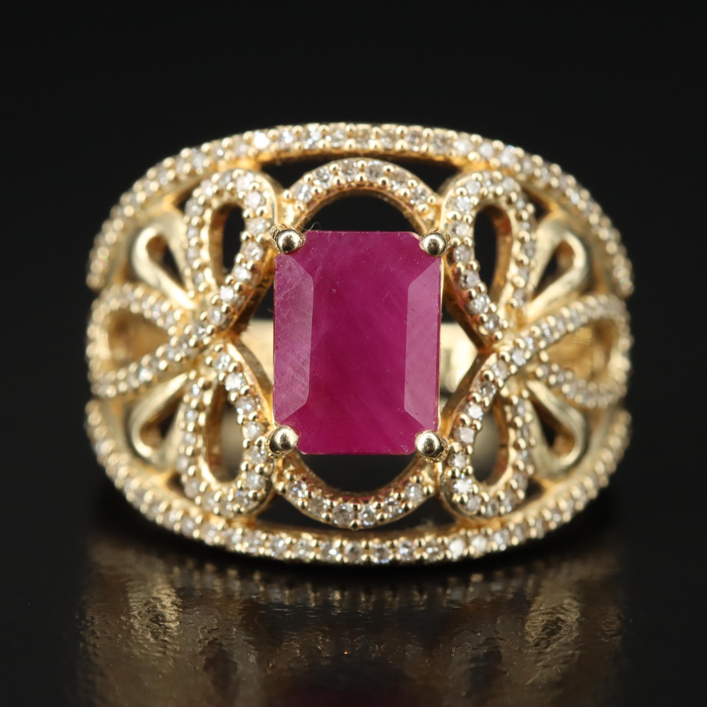 14K Ruby and Diamond Ring