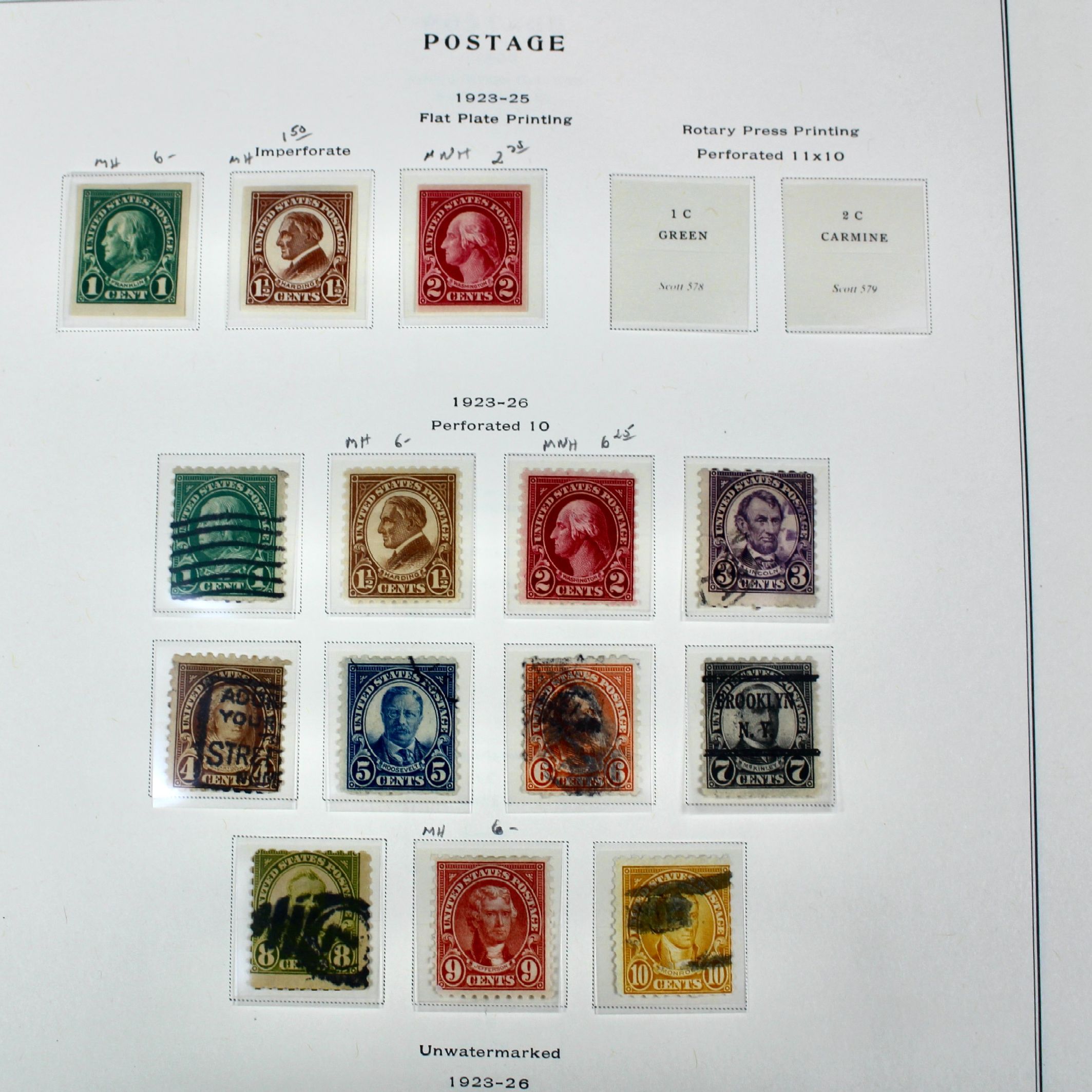 U.S. Postage Stamp Collection, 1923 to 1957