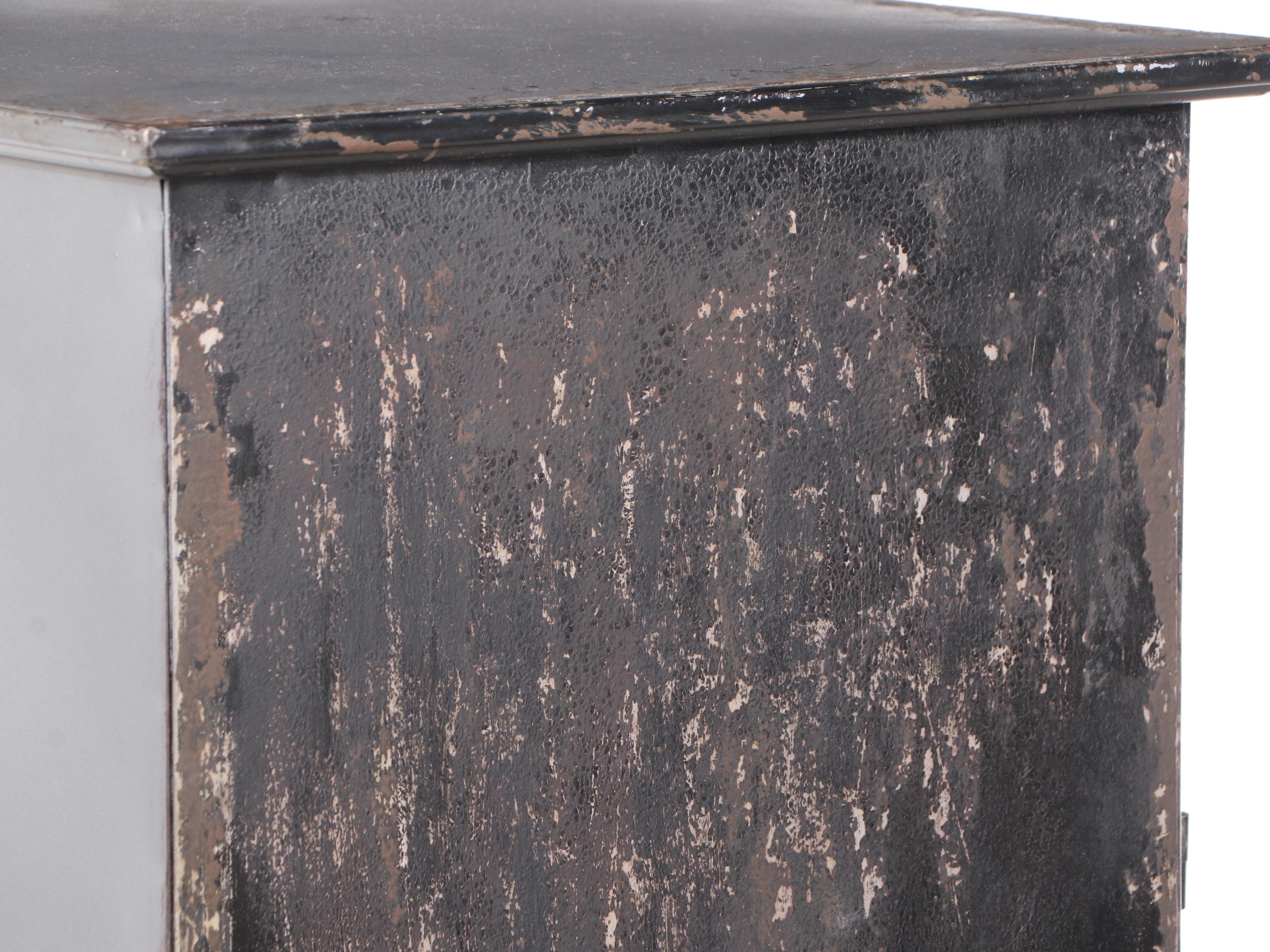 Industrial Style Black Metal Display Cabinet, 20th Century