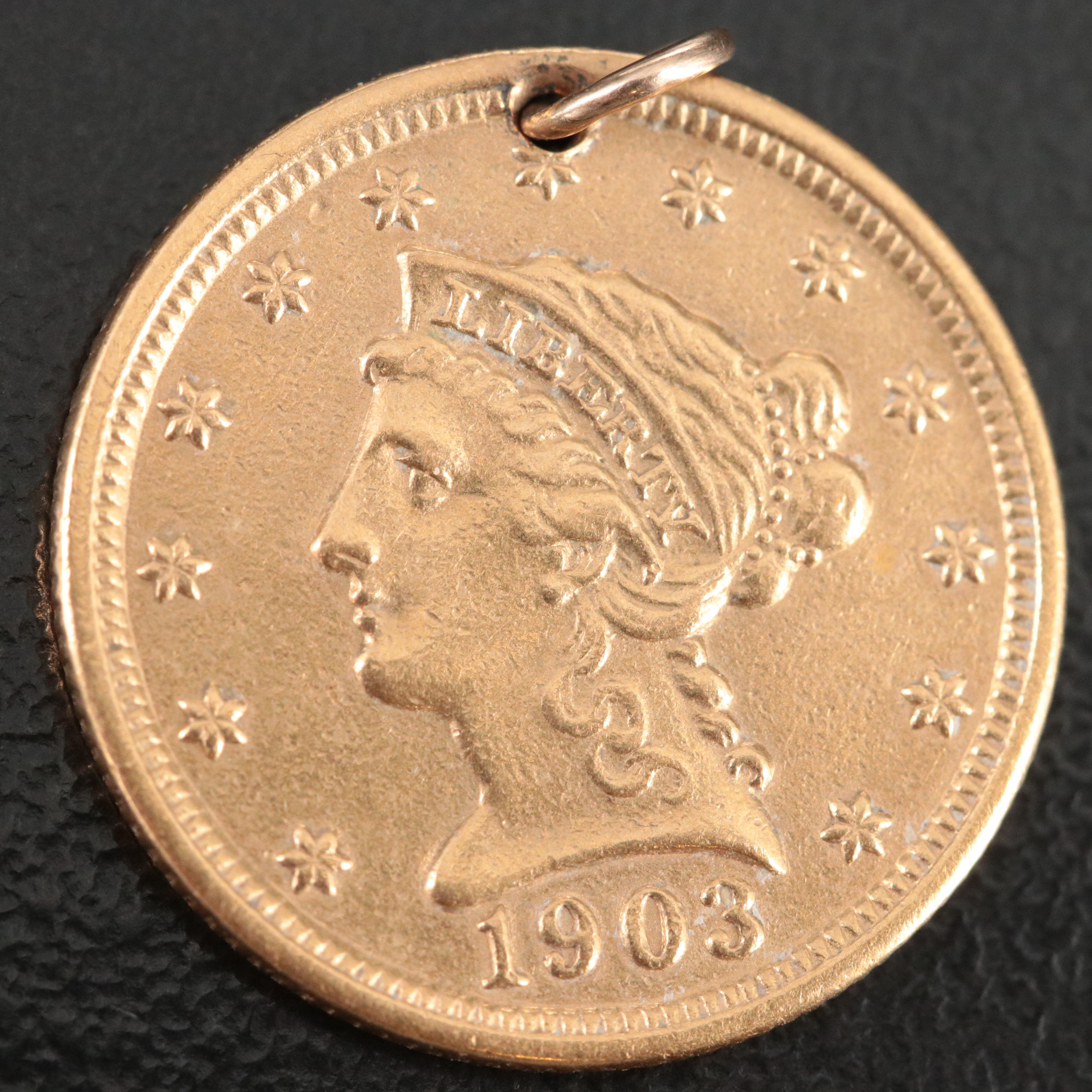 1903 Liberty Head $2 1/2 Gold Coin Pendant