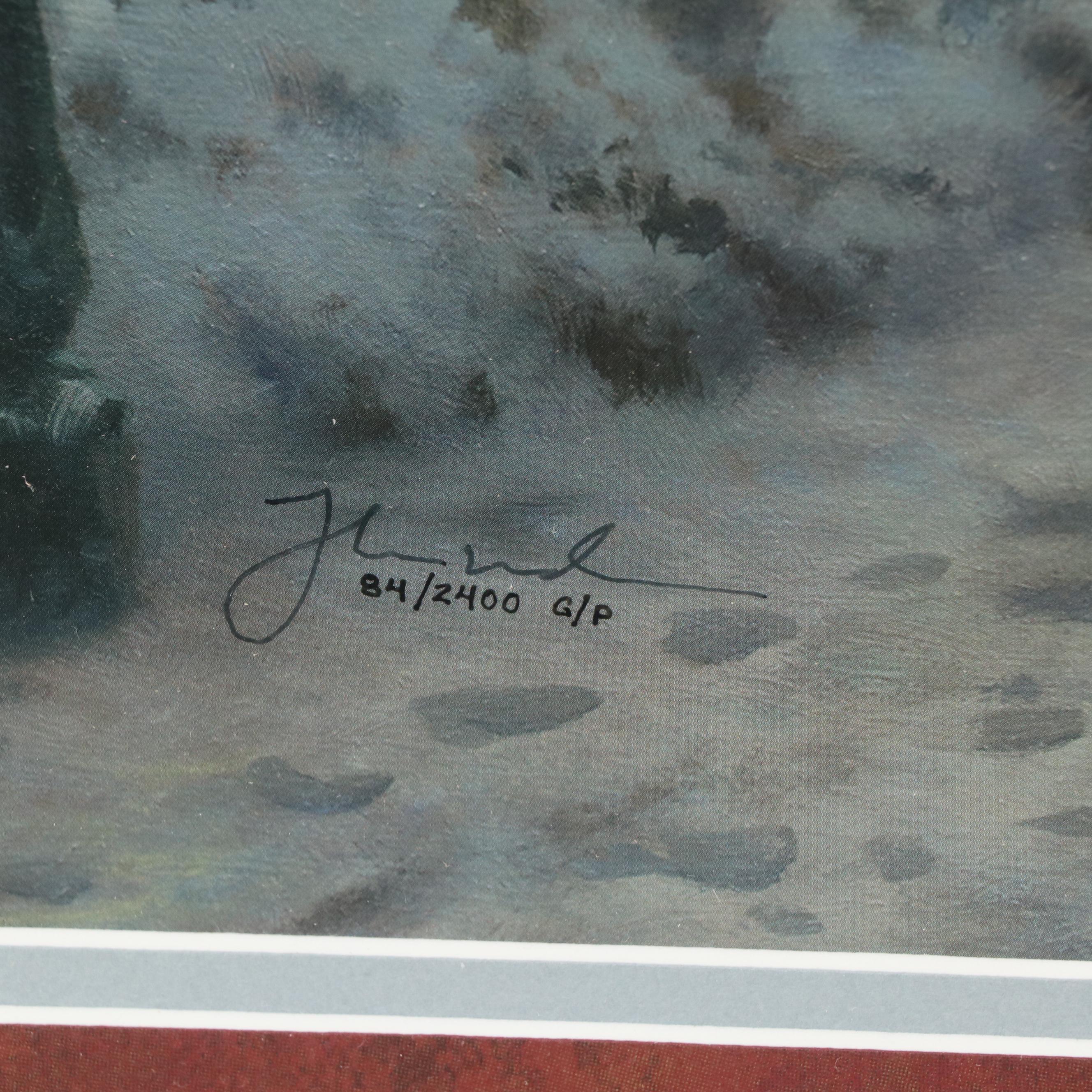 Thomas Kinkade Offset Lithograph "A Holiday Gathering"