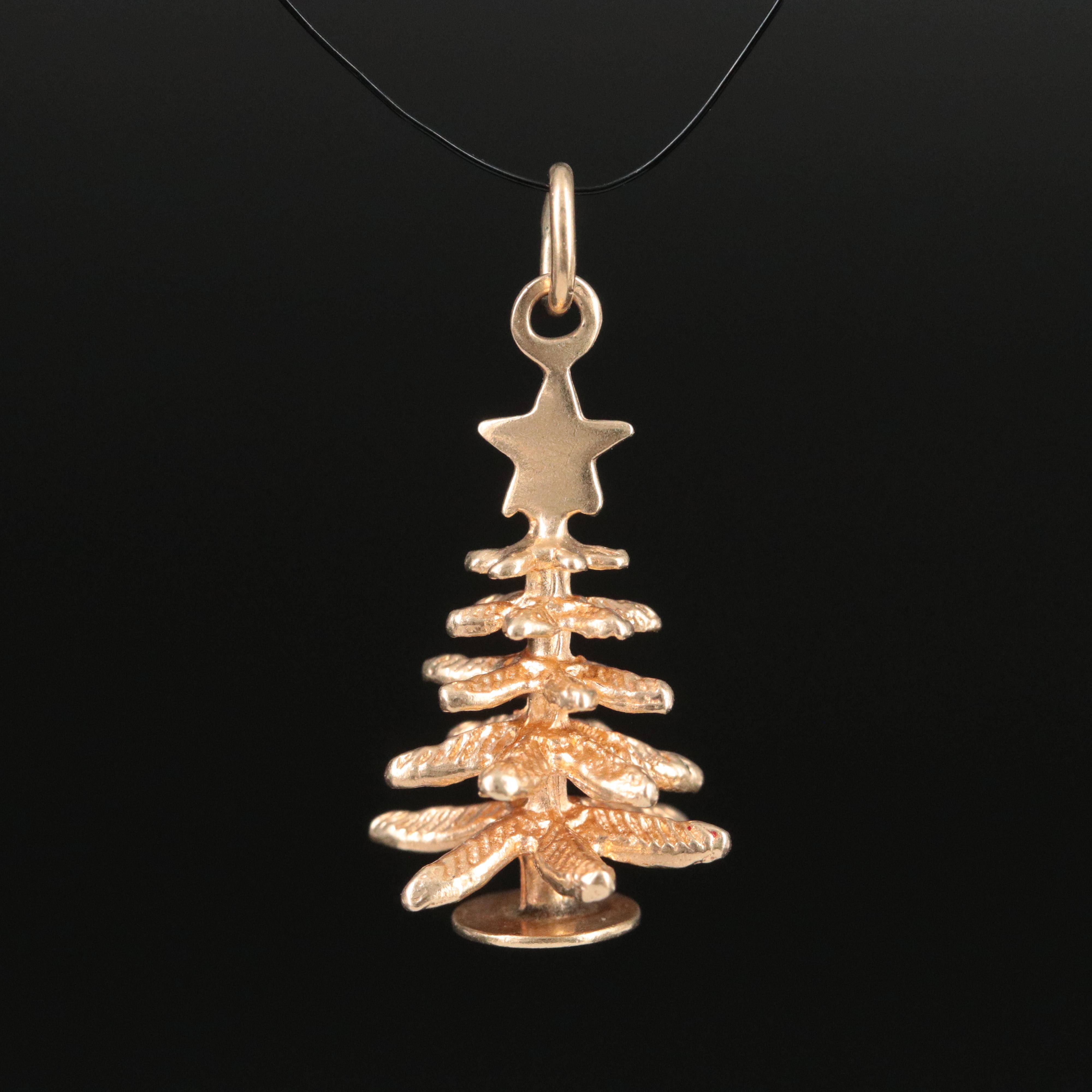 14K Christmas Tree Charm