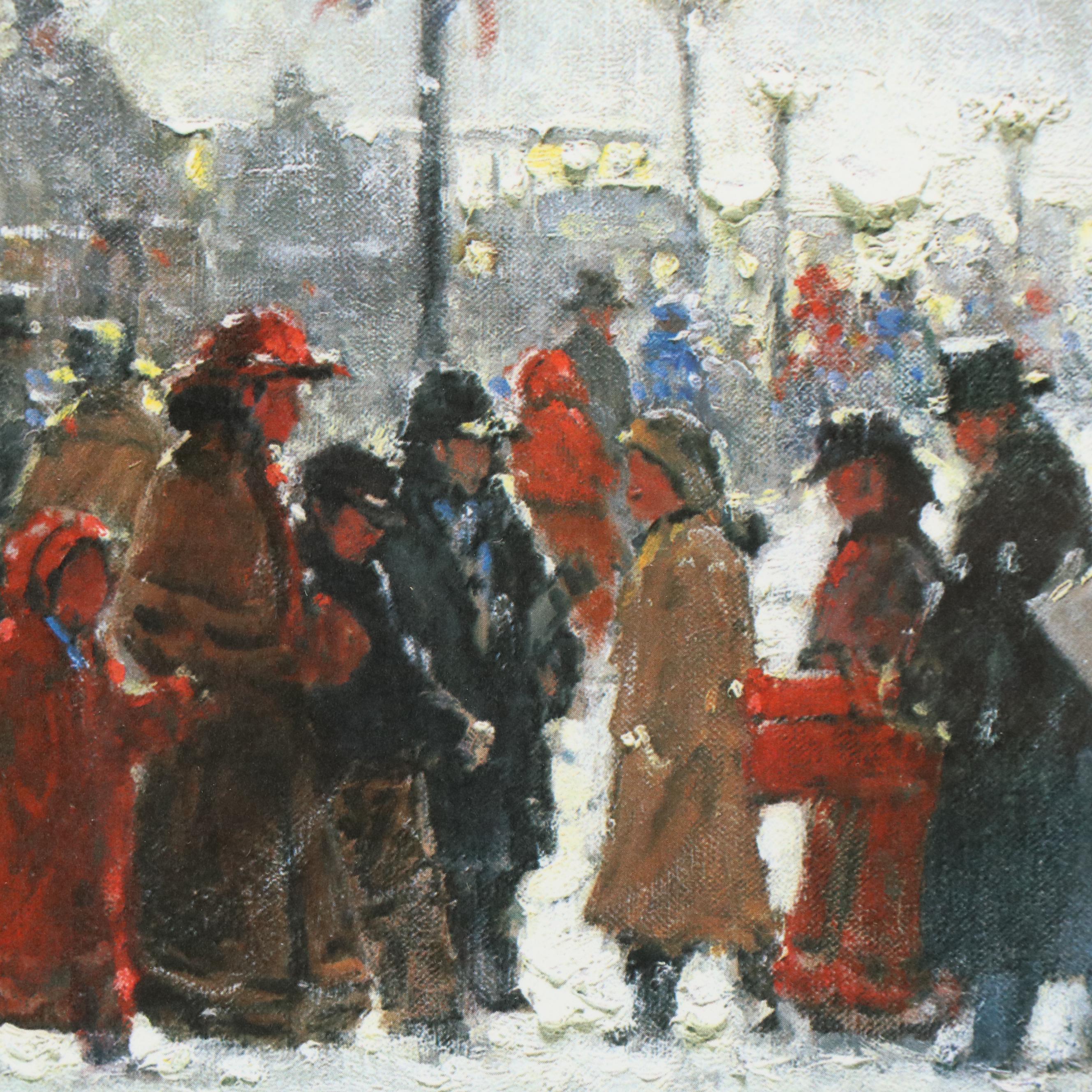 Gerald Harvey Offset Lithograph "Exhibition Day - Chicago," 1995