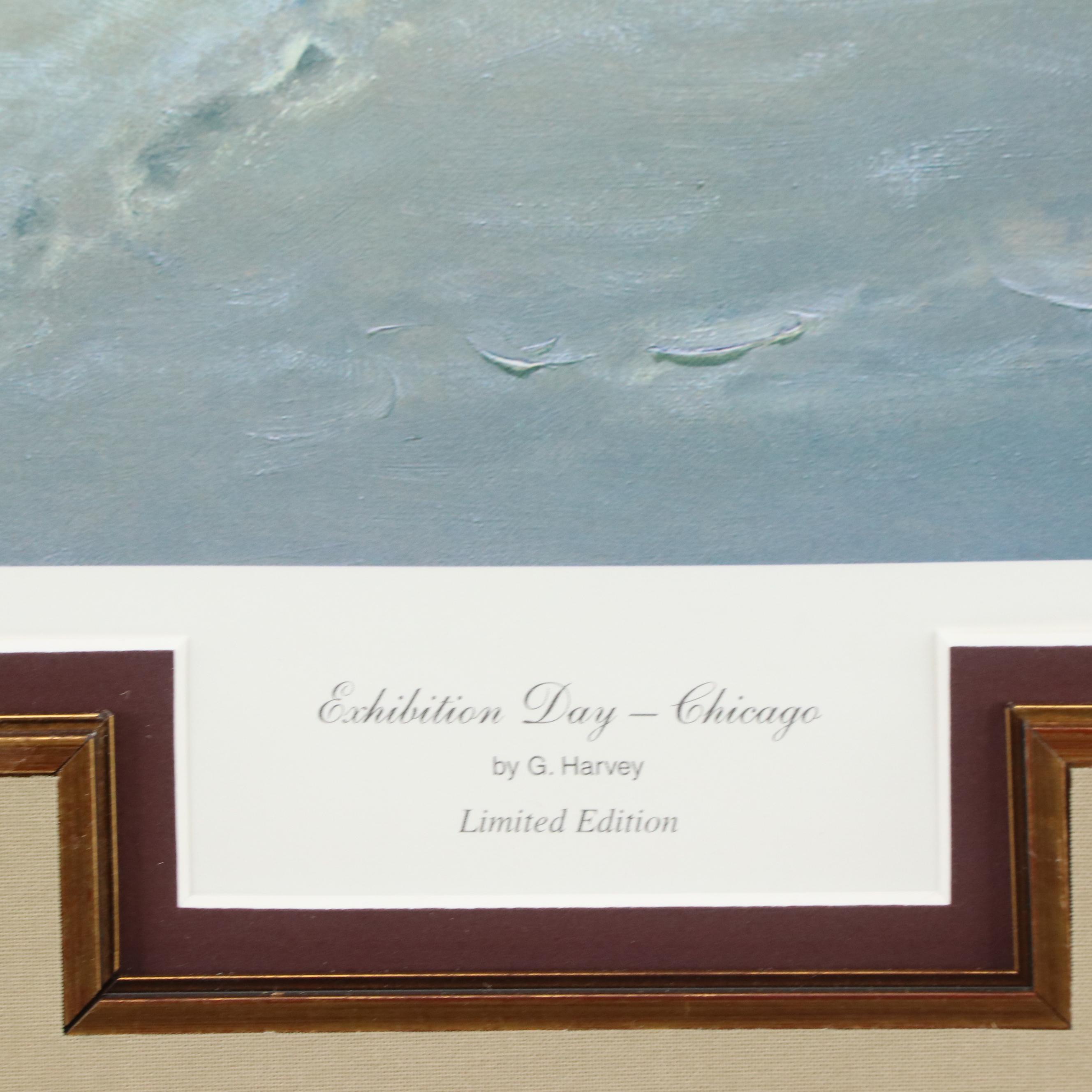 Gerald Harvey Offset Lithograph "Exhibition Day - Chicago," 1995