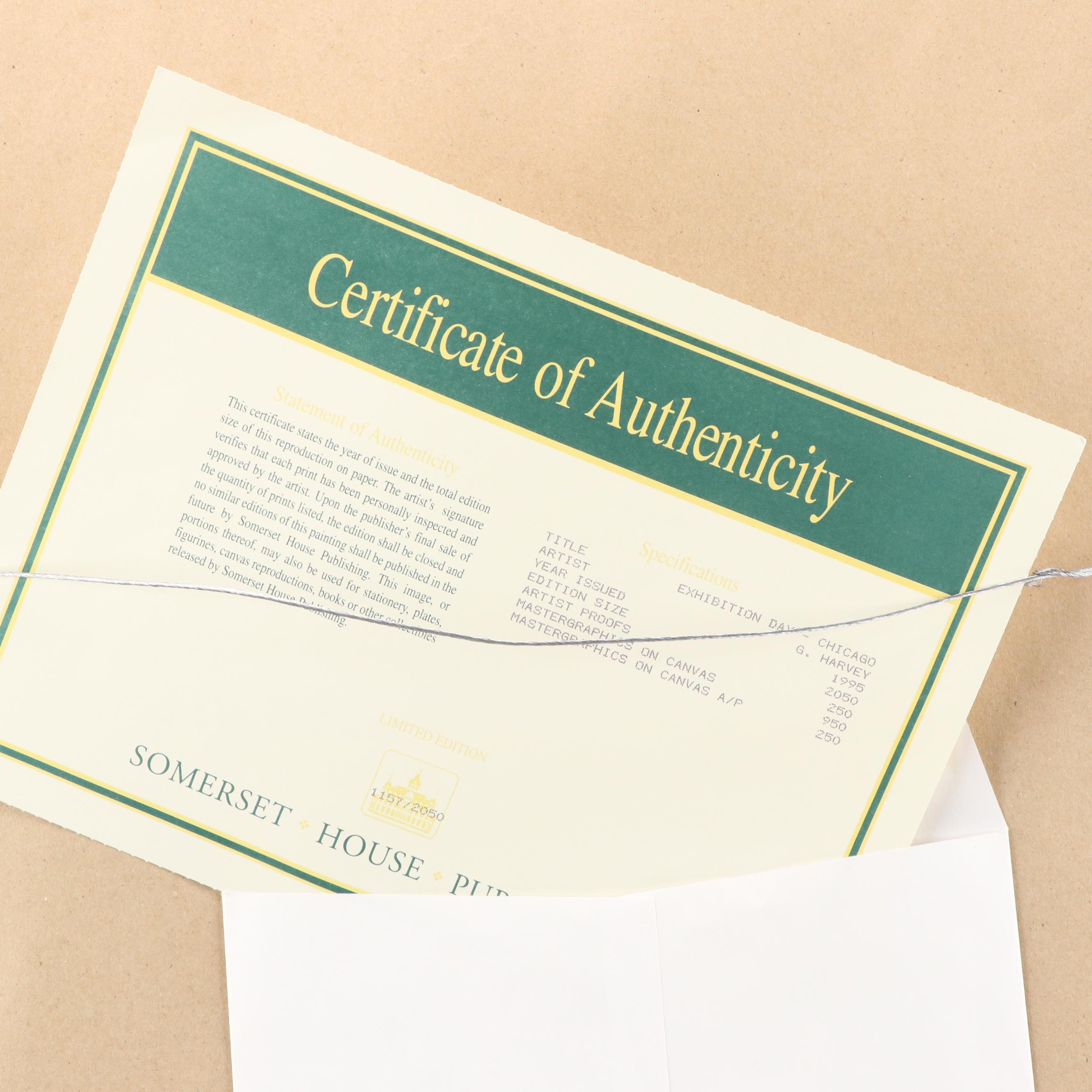 Gerald Harvey Offset Lithograph "Exhibition Day - Chicago," 1995