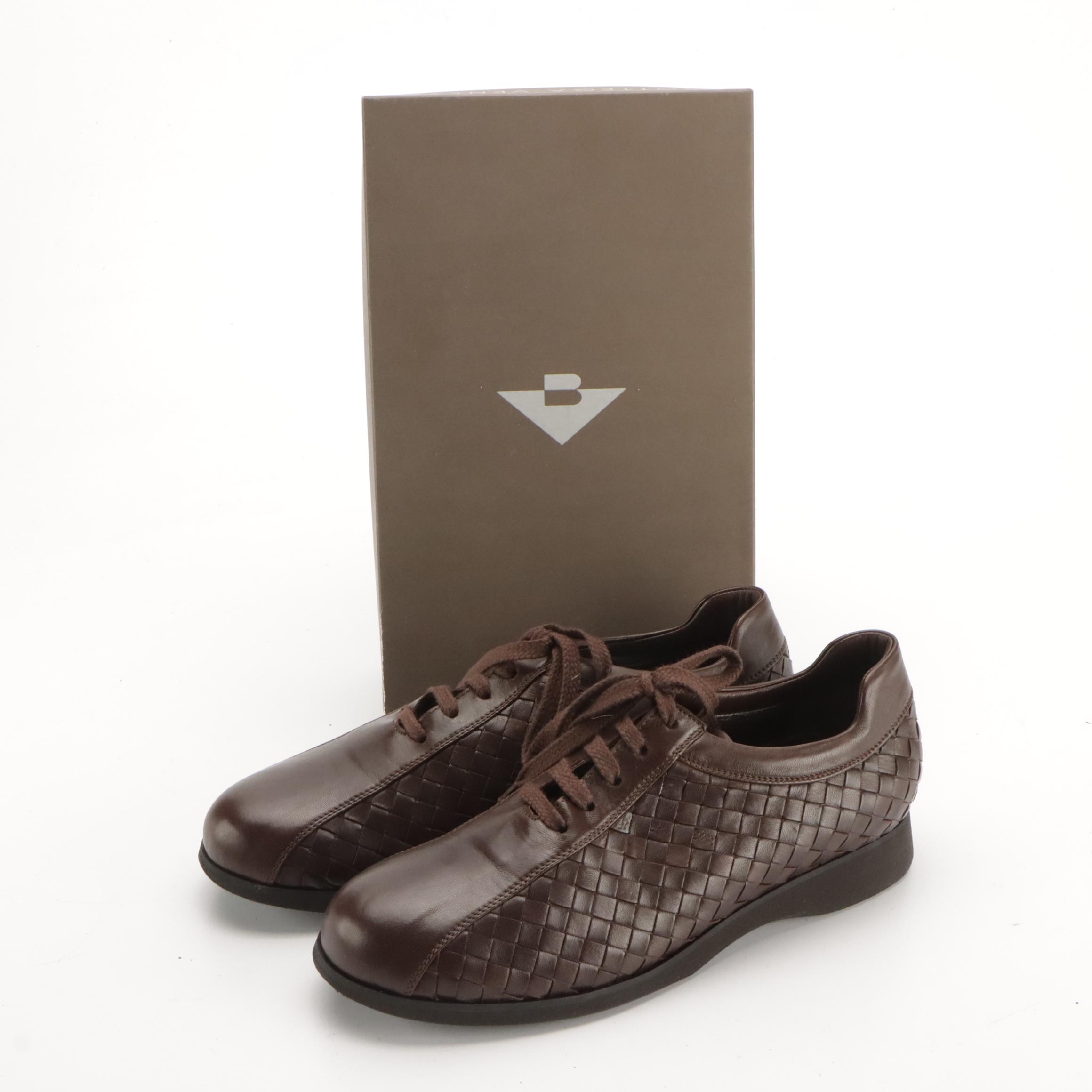 Bottega Veneta Sneakers in Chocolate Intrecciato Nappa Leather with Box