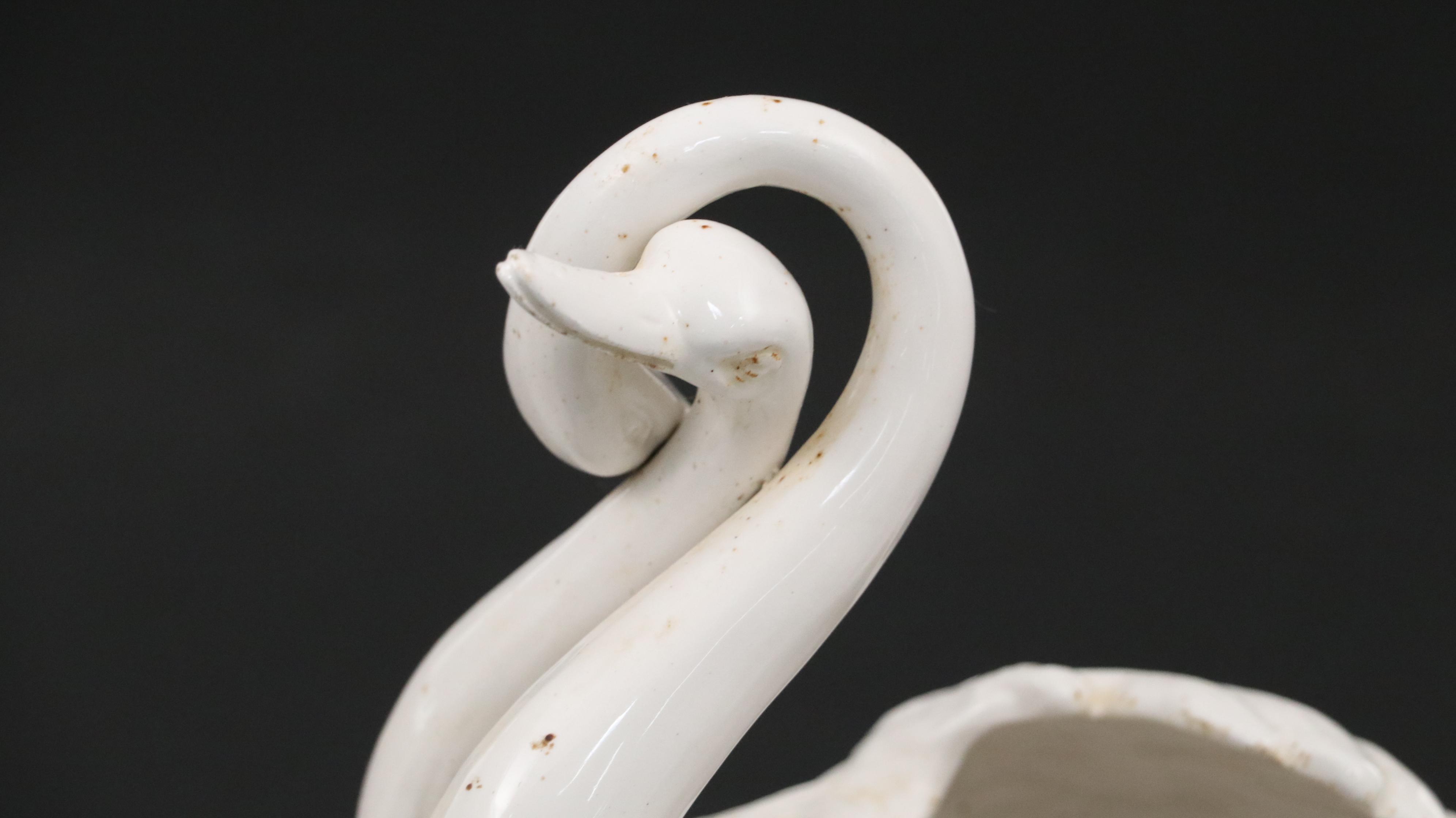 Italian Majolica Swan Planters