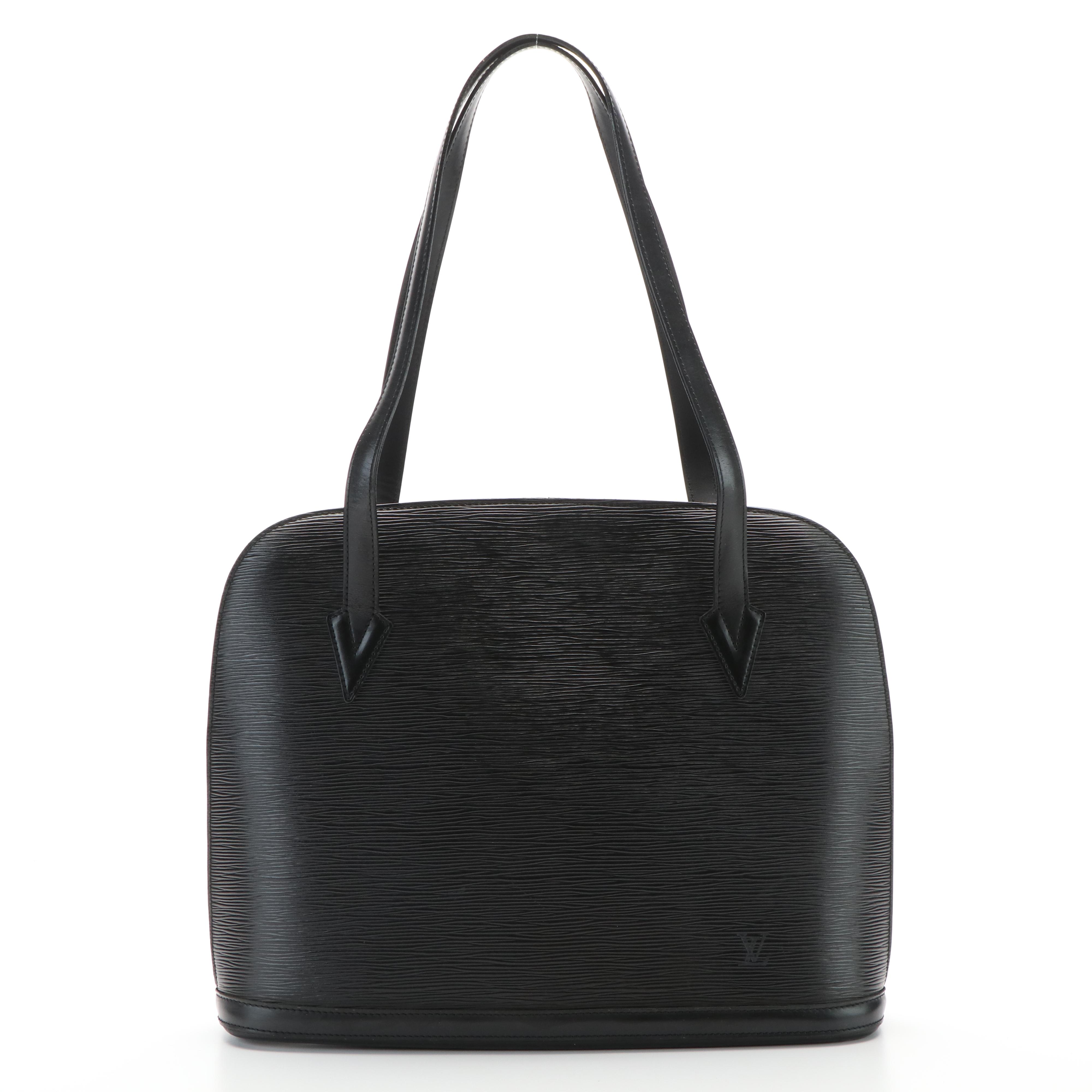 Louis Vuitton Black Epi Leather Lussac Handbag