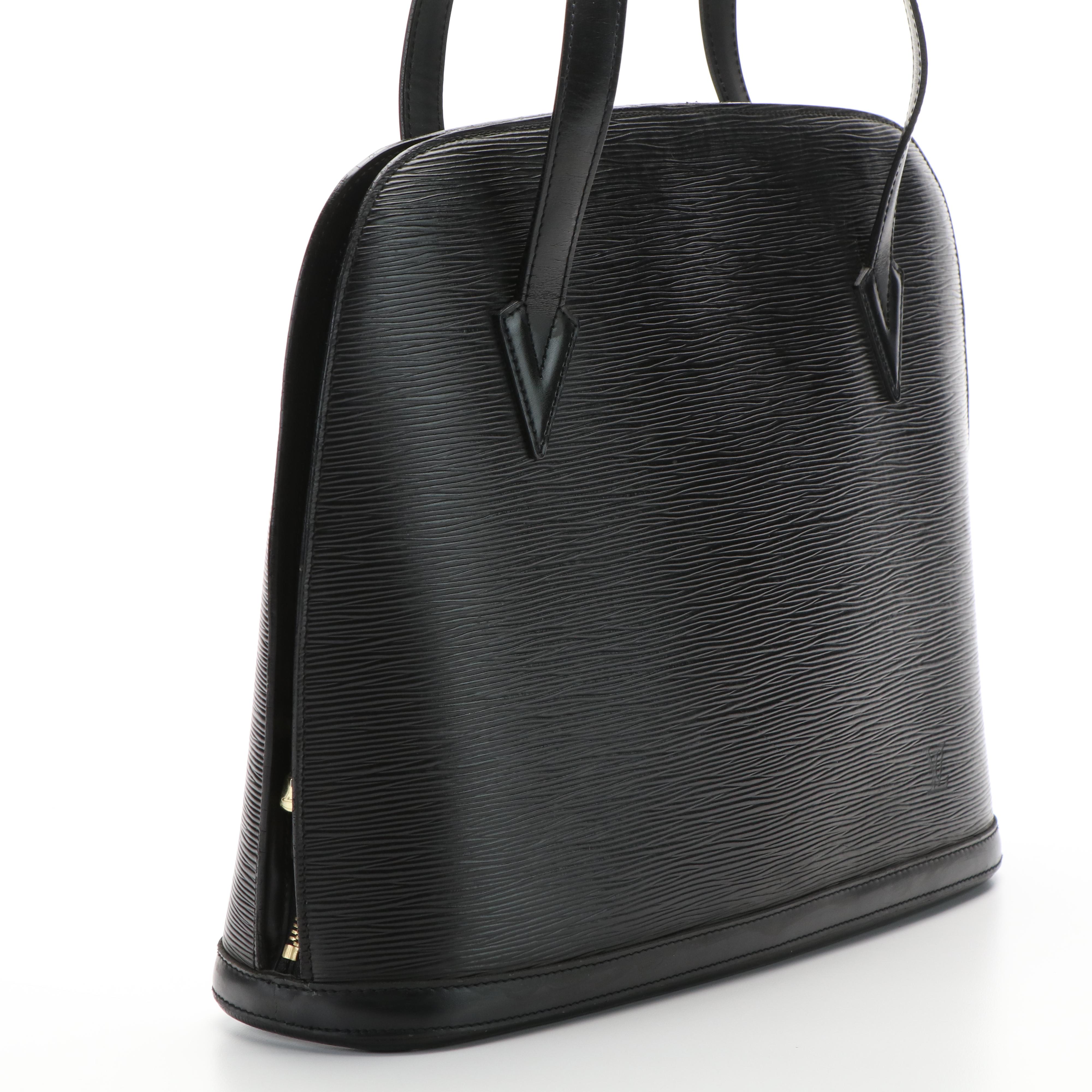 Louis Vuitton Black Epi Leather Lussac Handbag