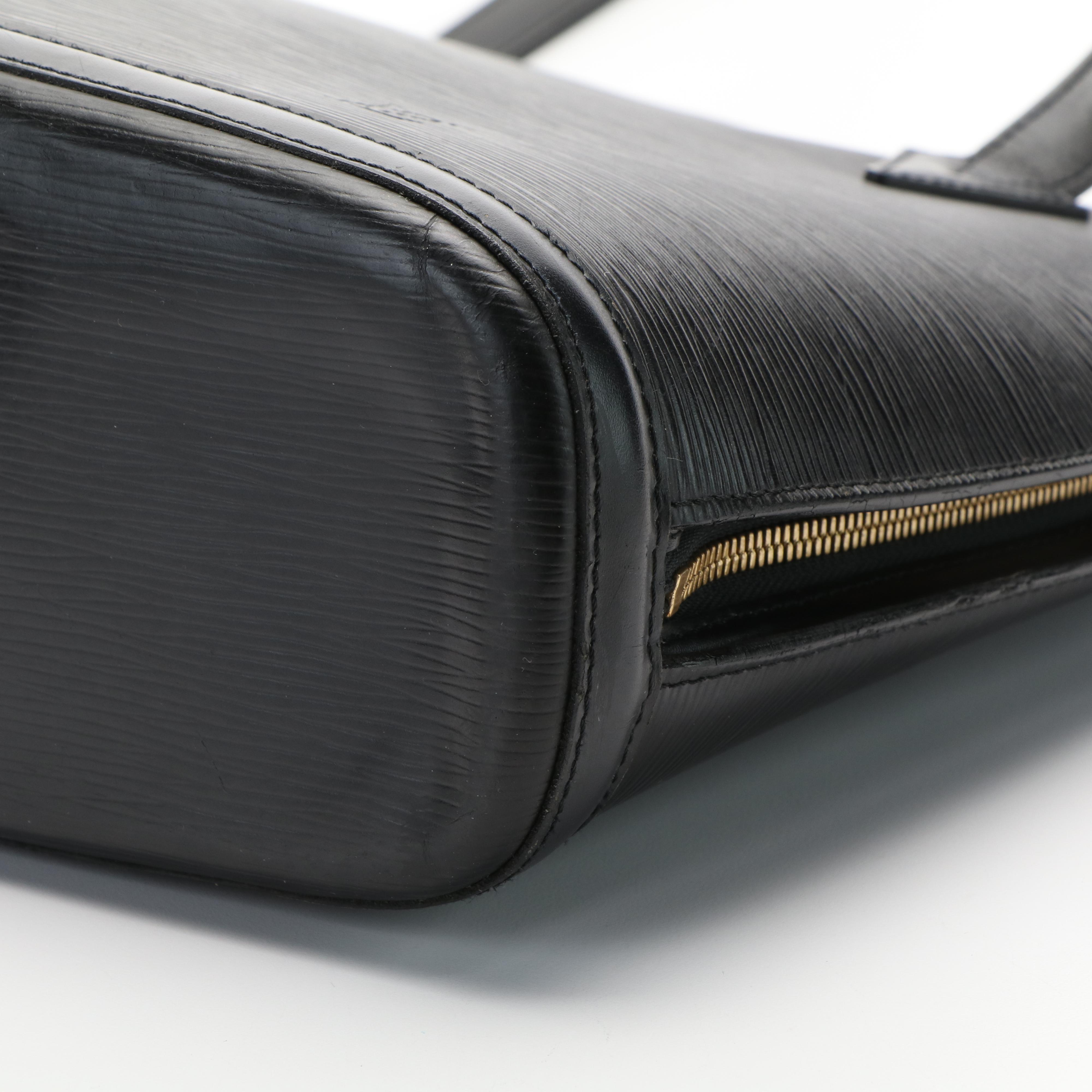 Louis Vuitton Black Epi Leather Lussac Handbag