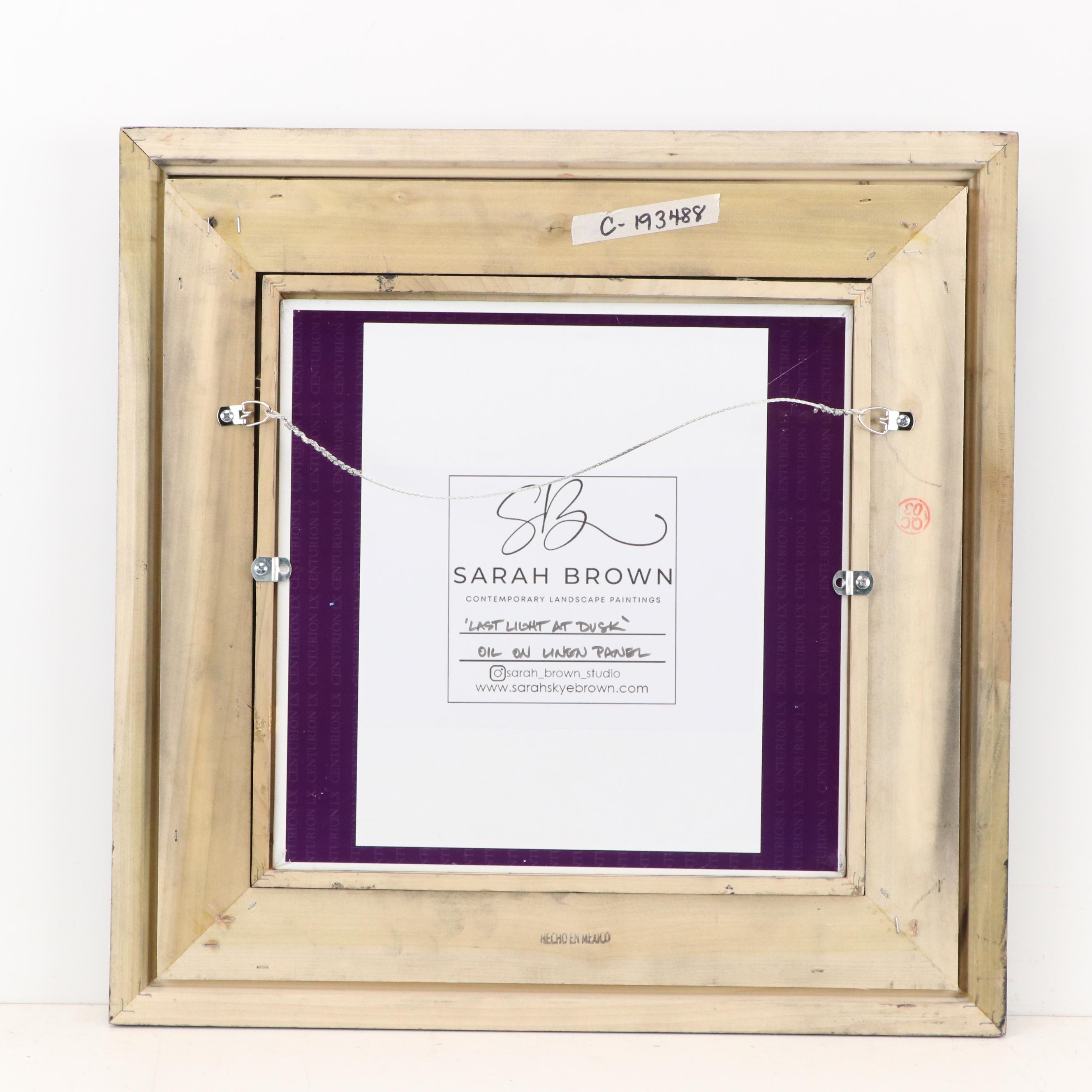 Sarah Brown Landscape Oil Painting "Last Light at Dusk," 21st Century