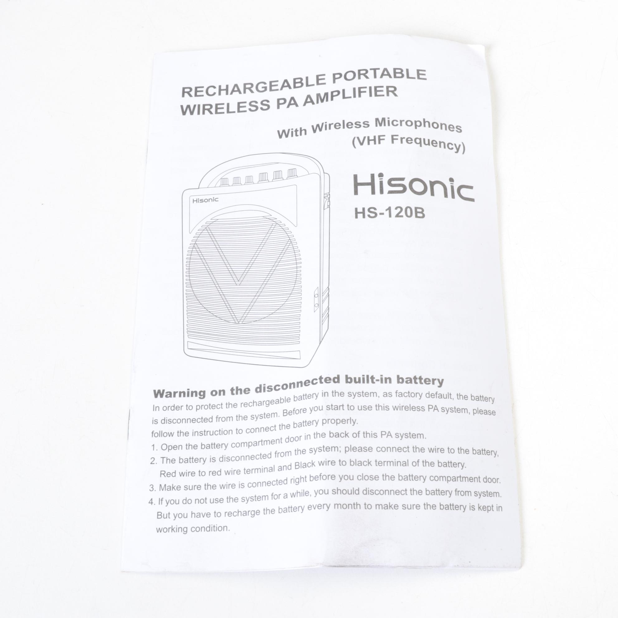 Hisonic Portable Wireless PA System and Other Equipment