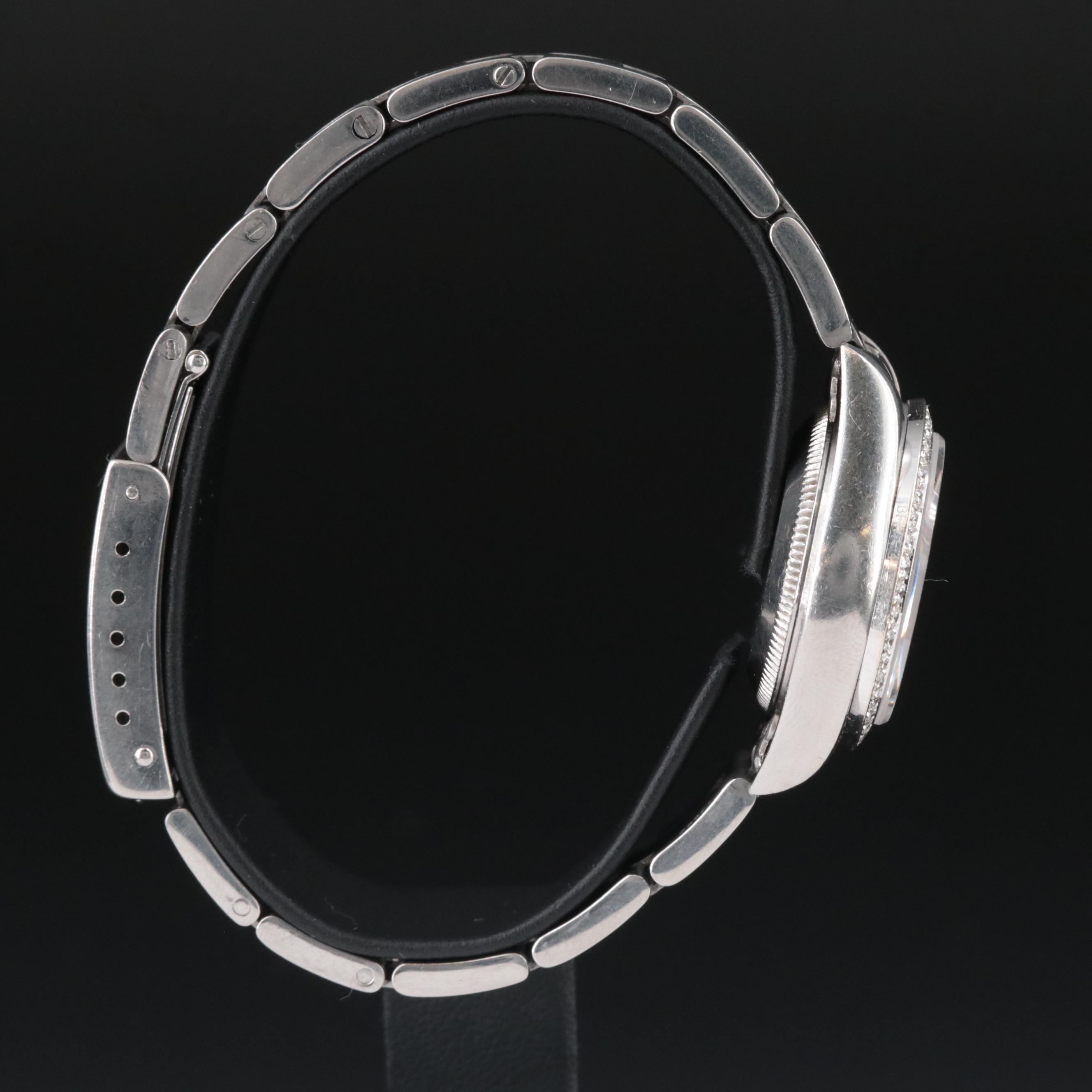 1999 Rolex Oyster Perpetual Custom Diamond Dial and Bezel Watch