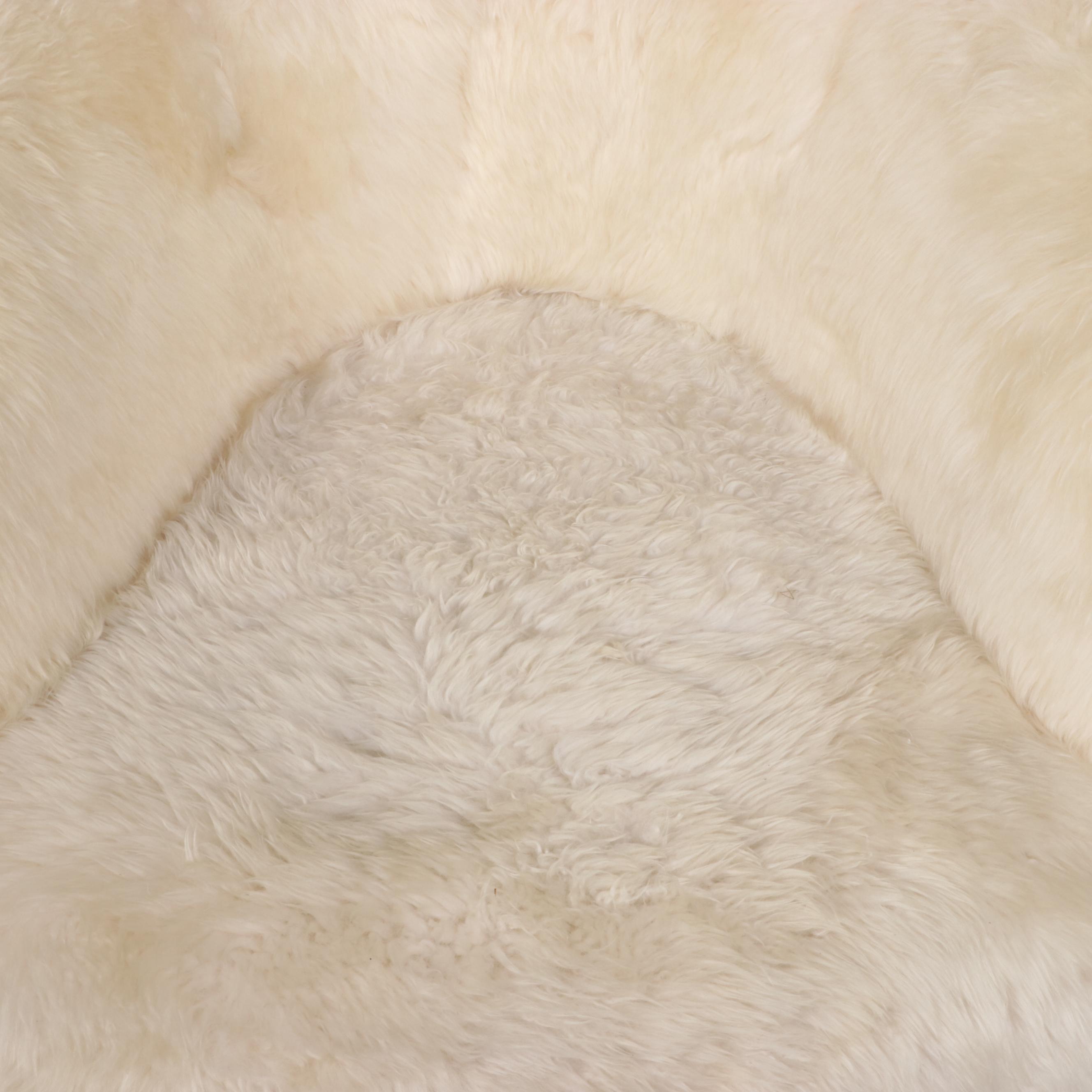 Scandinavian Modern Style Sheepskin Armchair