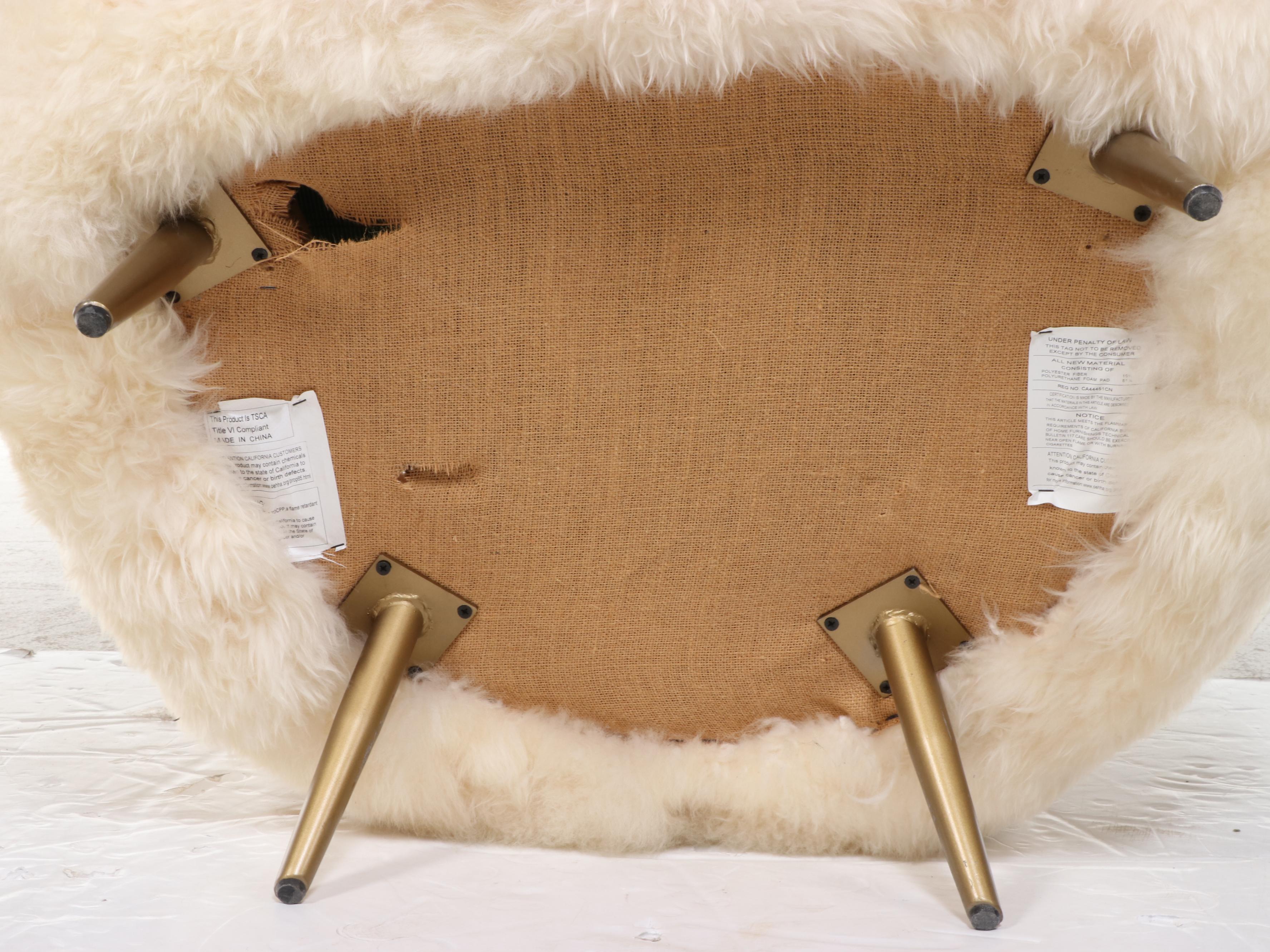 Scandinavian Modern Style Sheepskin Armchair