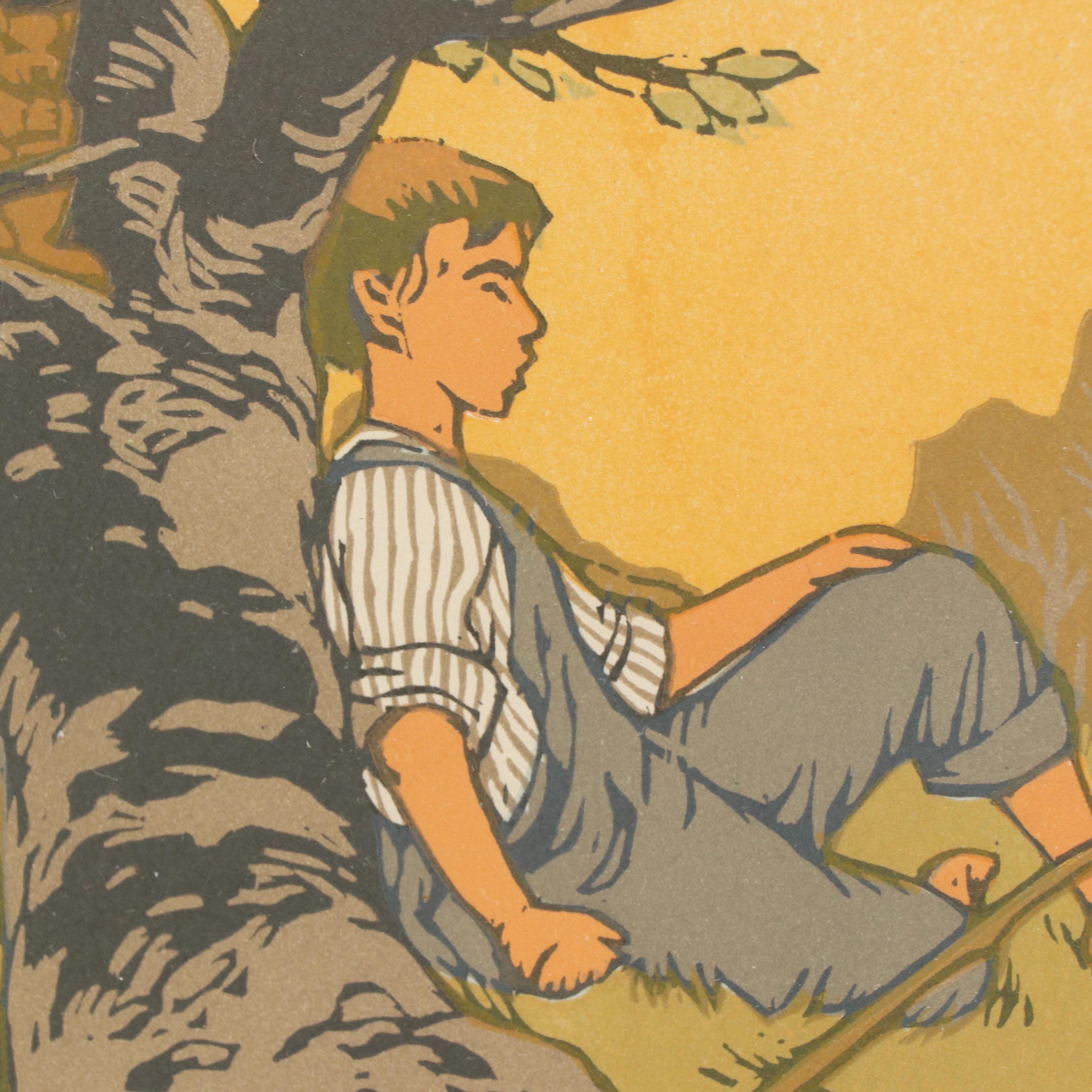 Gustave Baumann Woodcut "July" from "All the Year Round," 1912