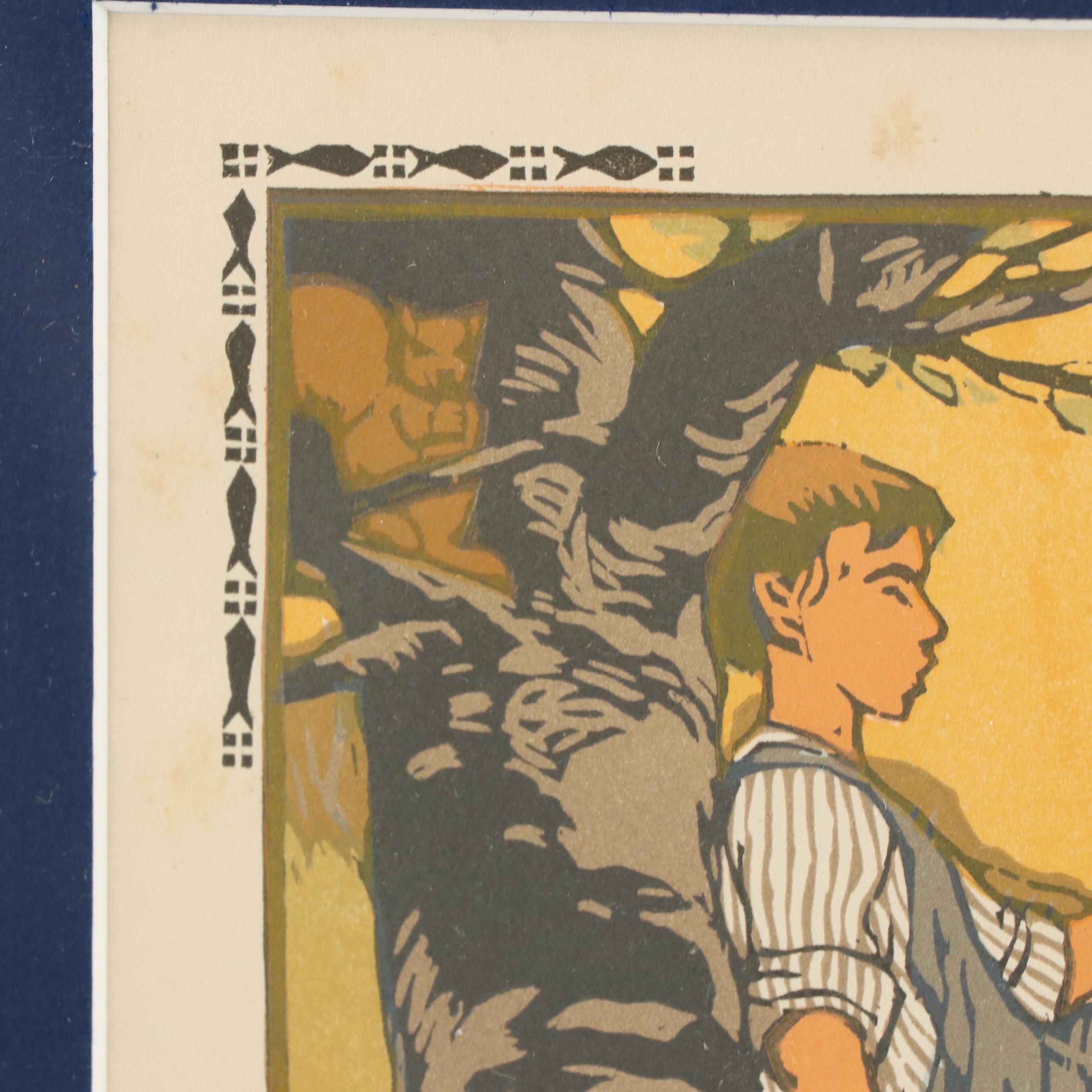 Gustave Baumann Woodcut "July" from "All the Year Round," 1912