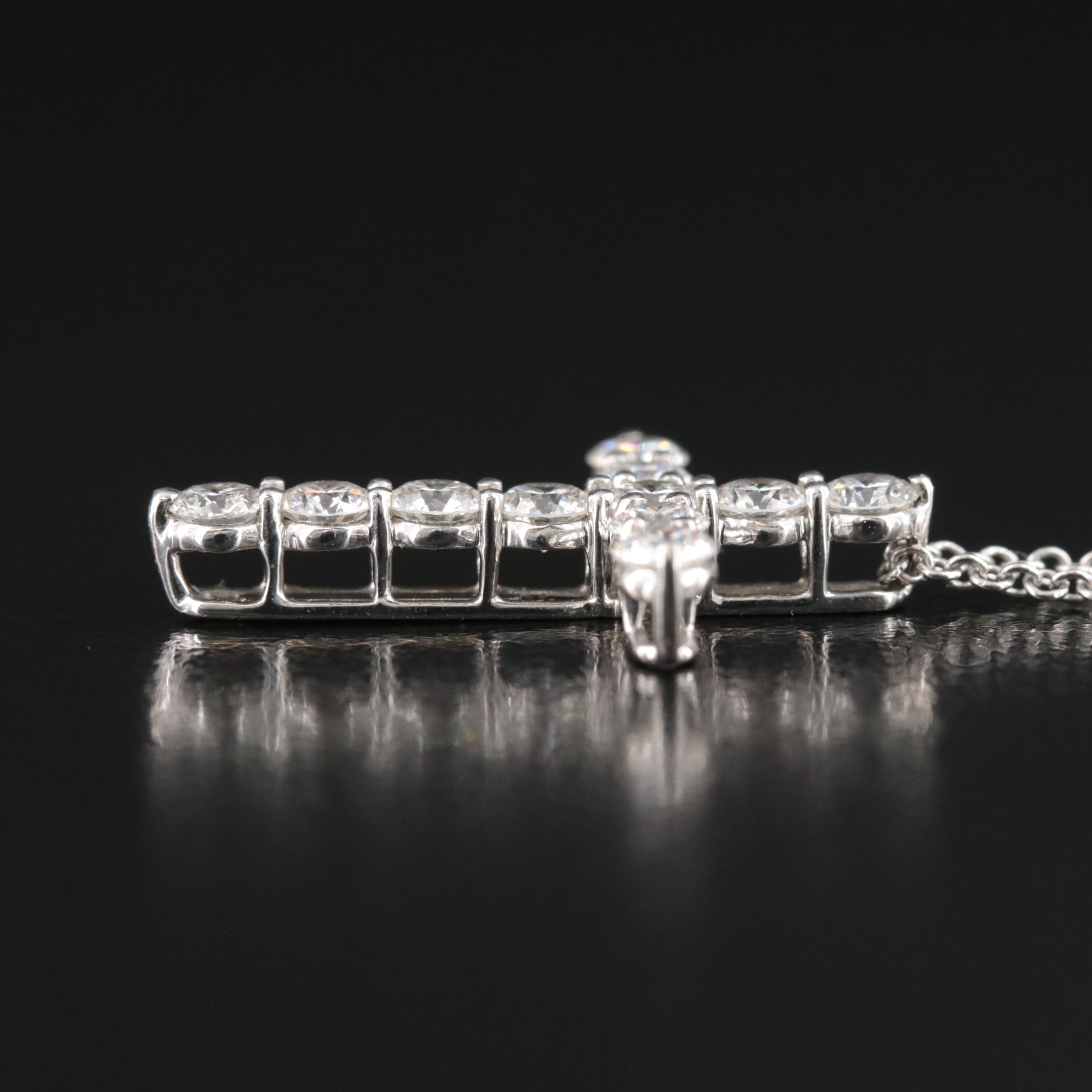 Tiffany & Co. Platinum 0.77 CTW Diamond Cross Necklace