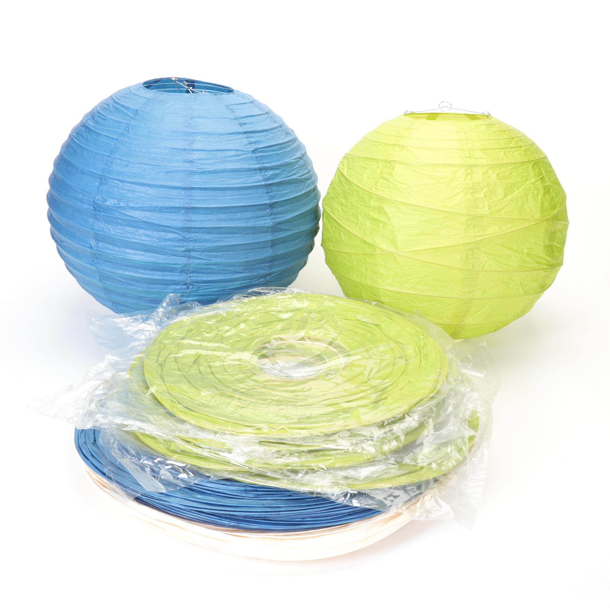 Japanese Bamboo Paper Hanging Lanterns With Assembly Instructions