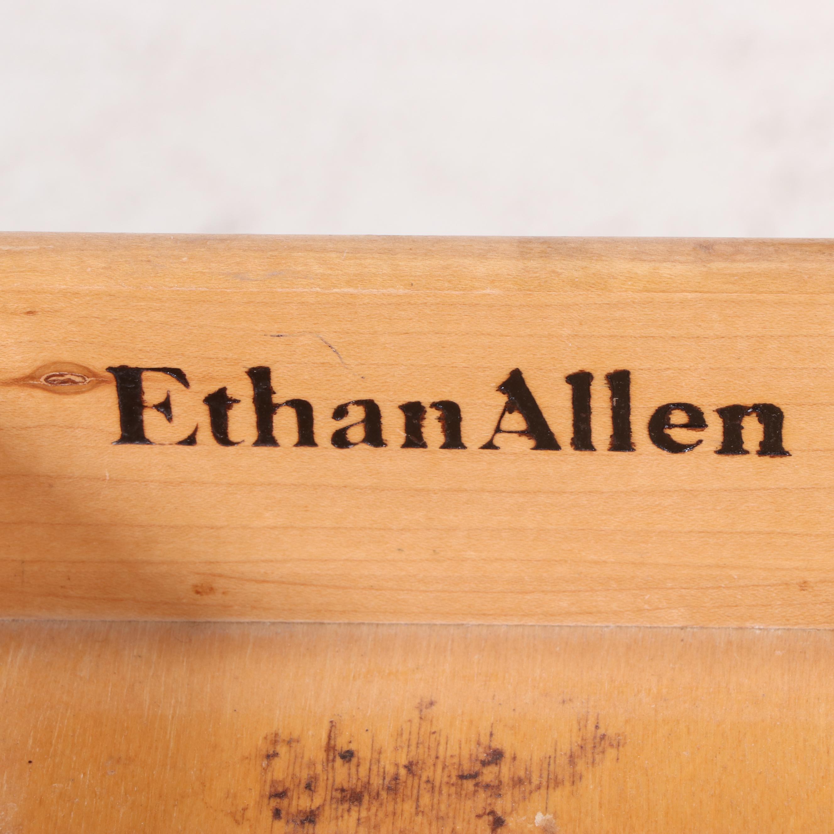 Ethan Allen Queen Anne Style Maple Side Table and Gilt-Stenciled Side Chair