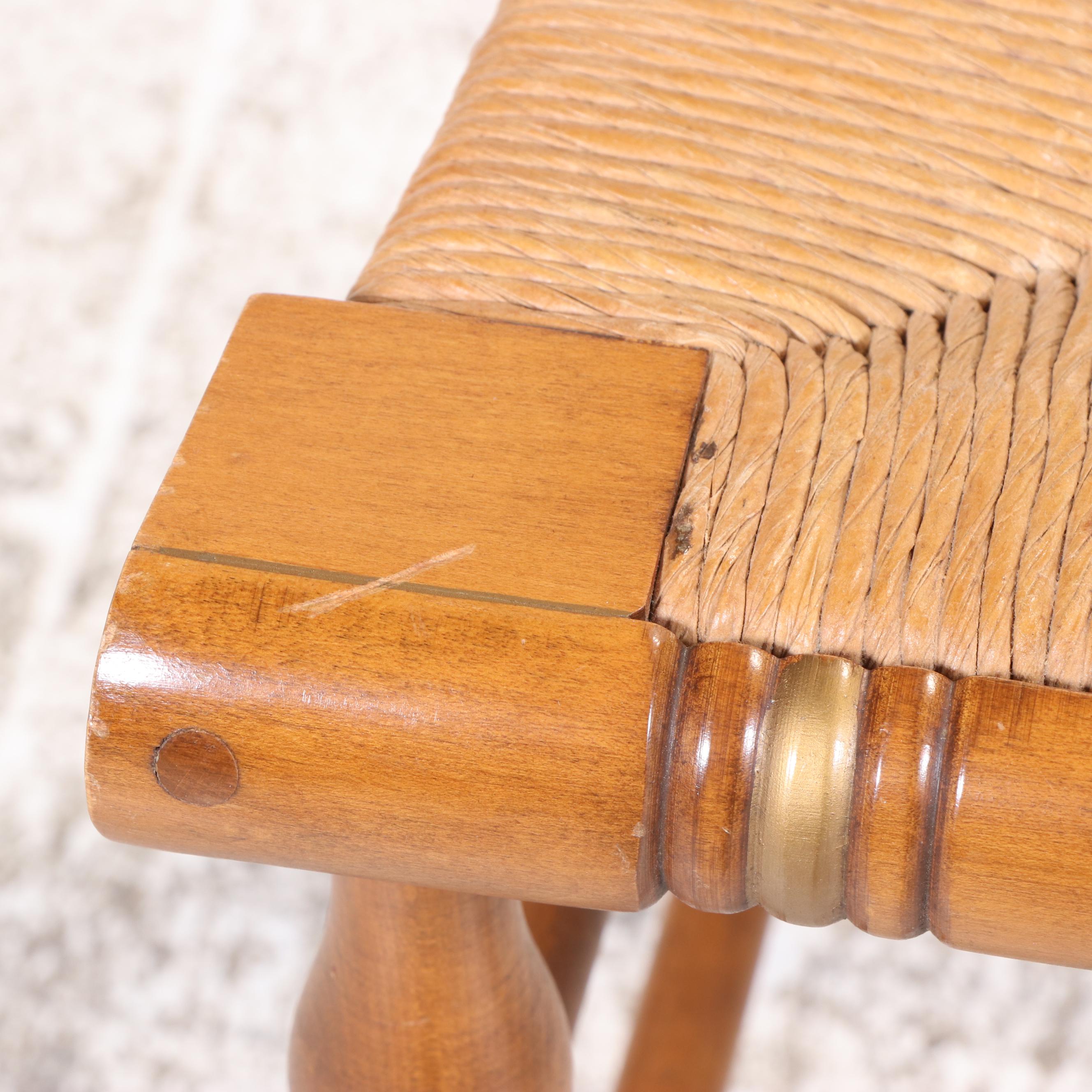 Ethan Allen Queen Anne Style Maple Side Table and Gilt-Stenciled Side Chair