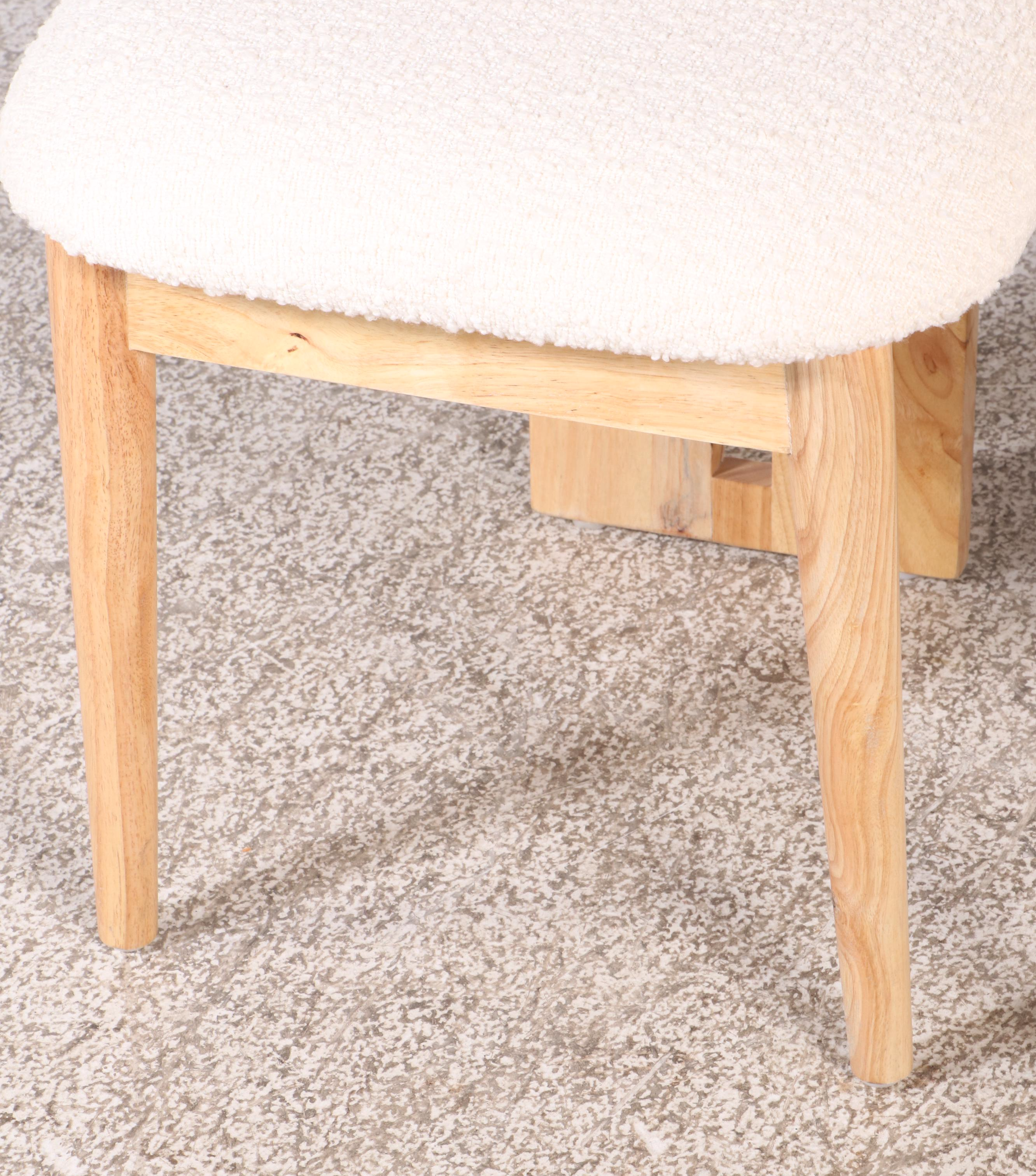 Pair of Modernist Boucle Upholstered Oak Dining Chairs