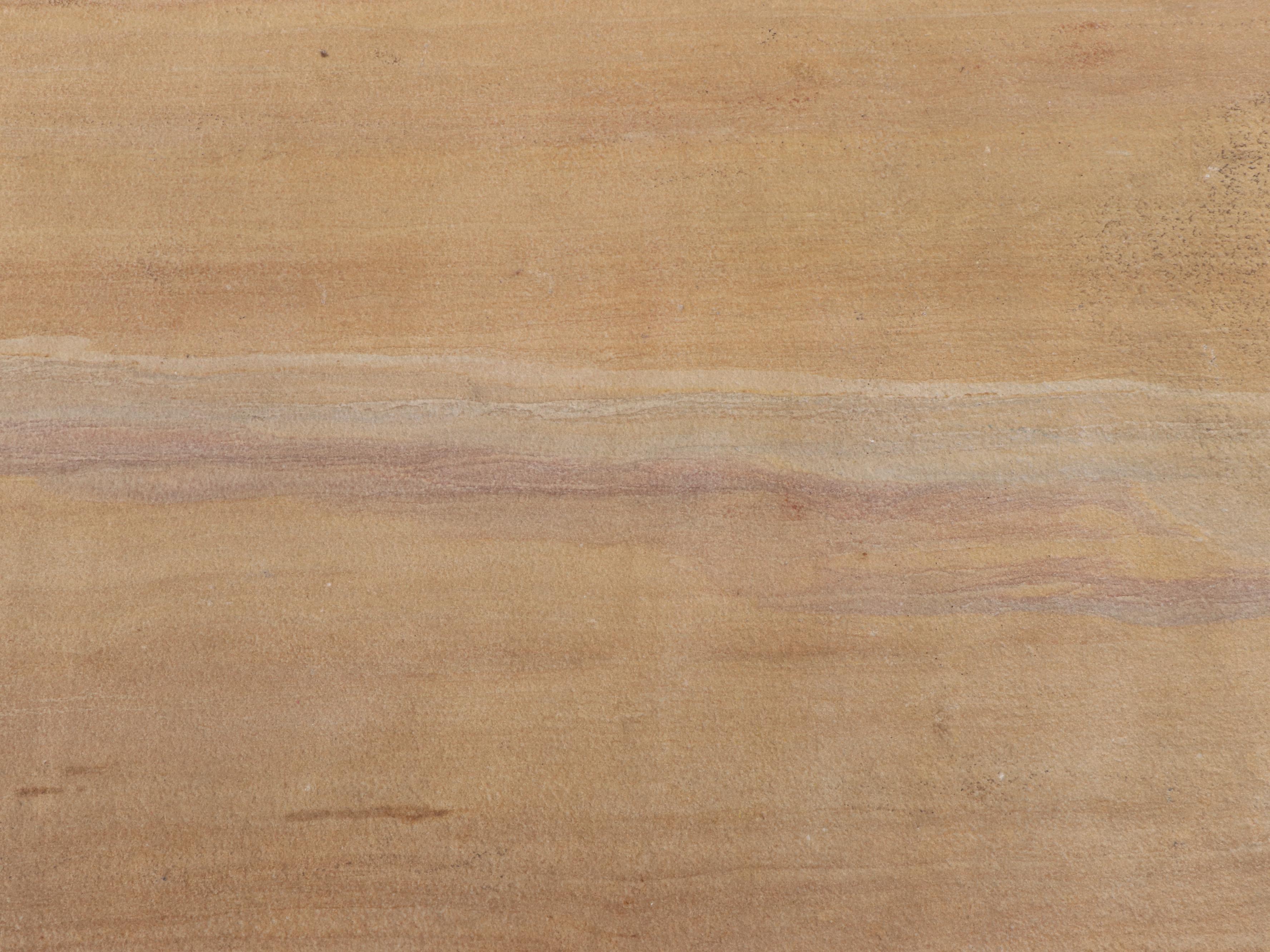 Modern Metal and Stone Slab Coffee Table