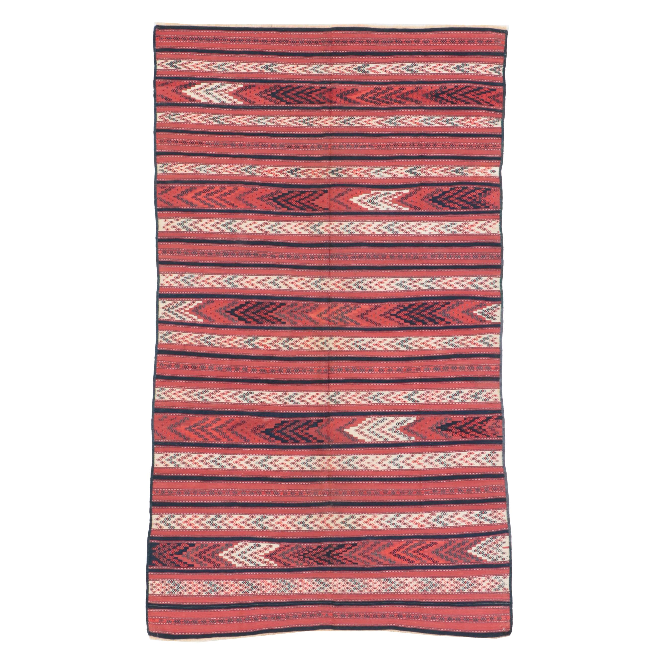 5'2 x 9' Handwoven Moroccan Zemmour Kilim Area Rug