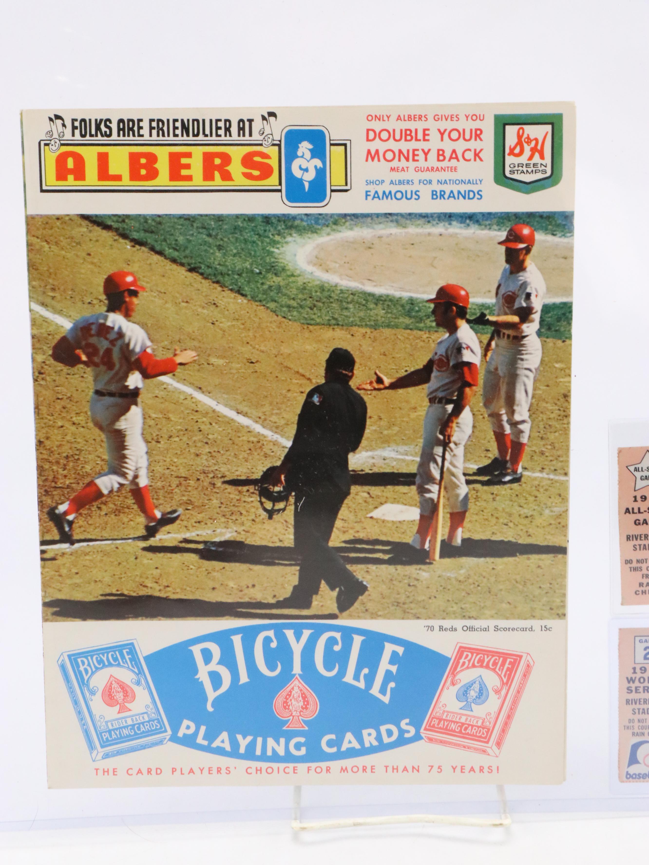 1970 World Series and All-Star Game Ticket Stubs with Mini Bat and More