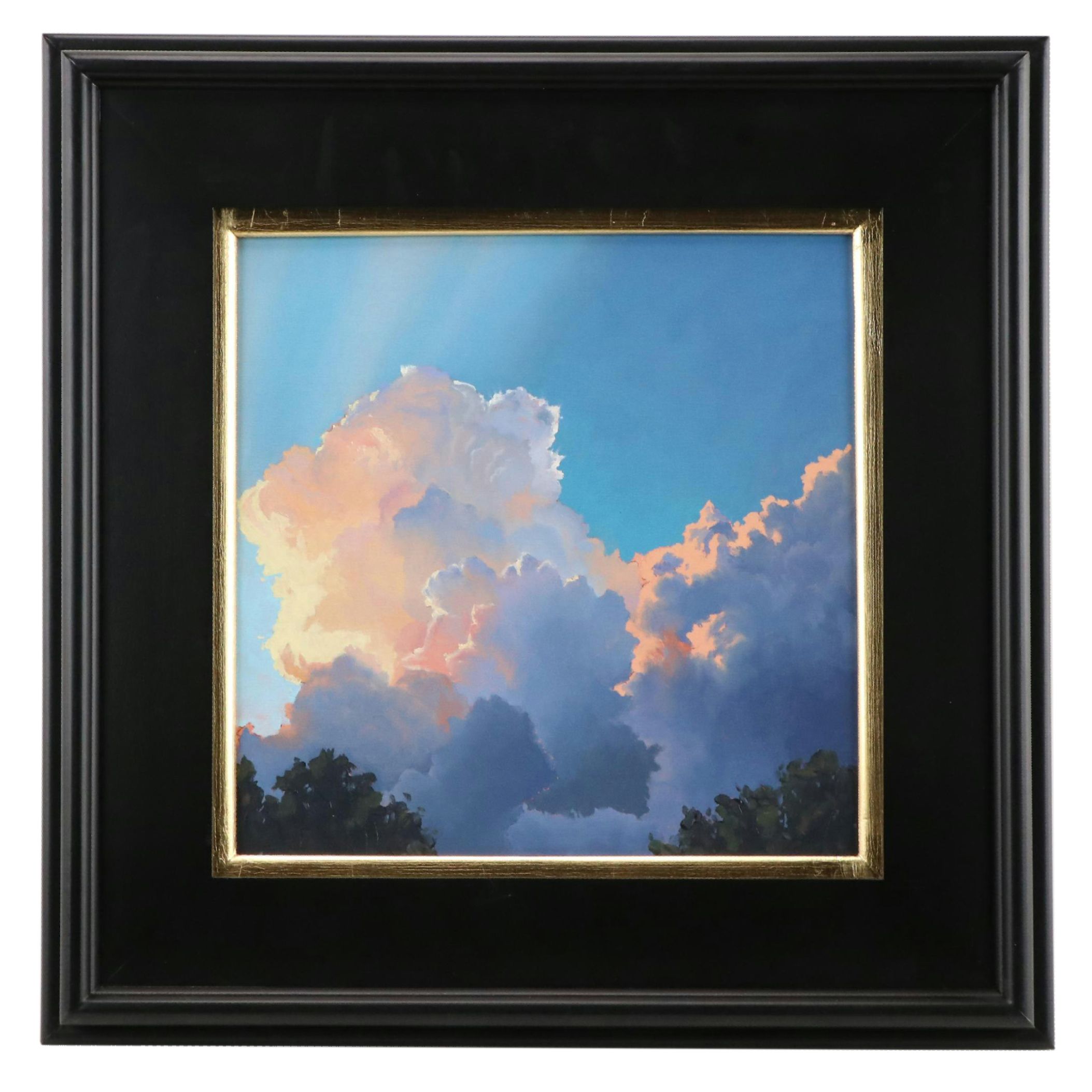 Sarah Brown Landscape Oil Painting "Last Light at Dusk," 21st Century