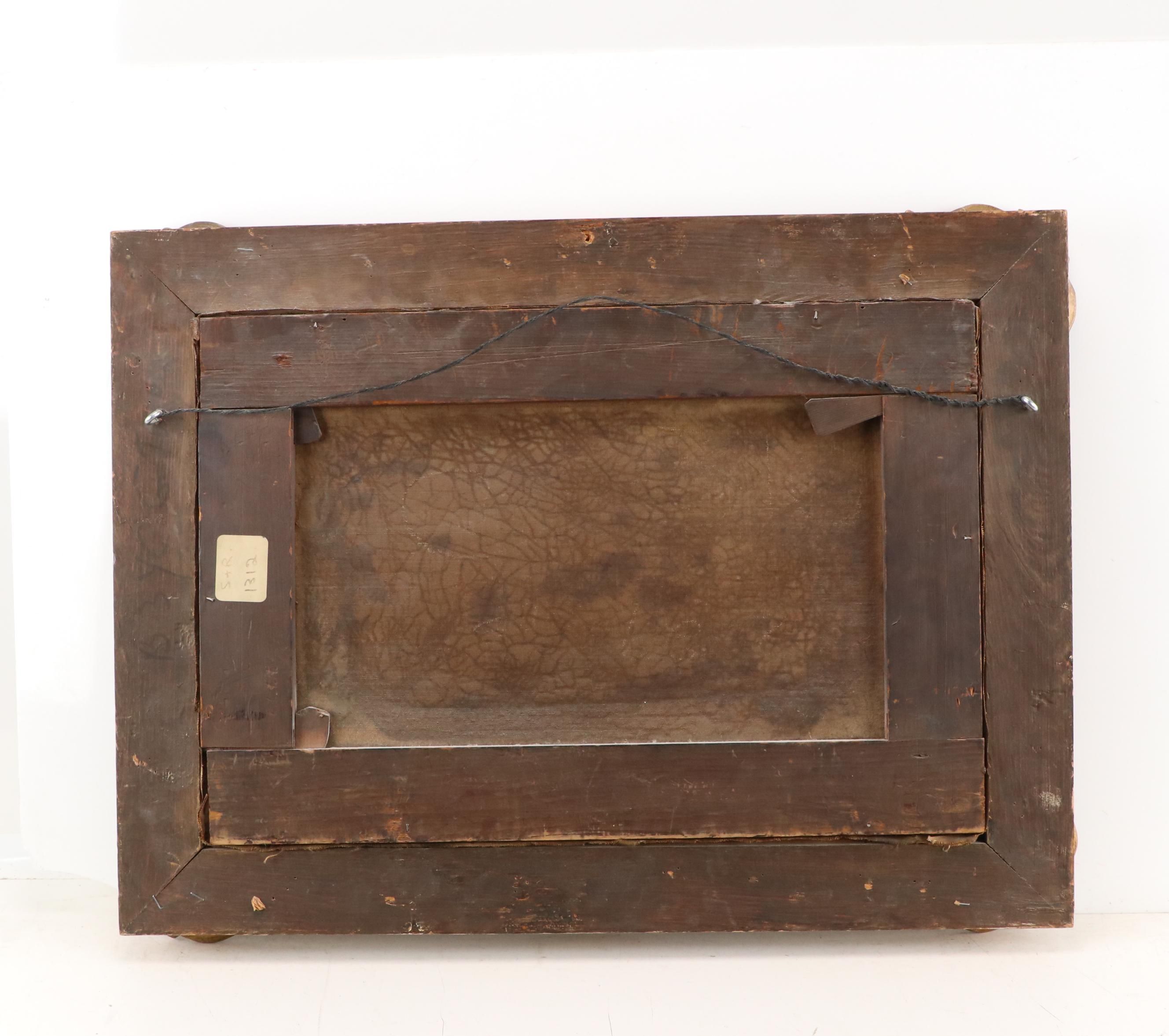 Manner of George Turner Landscape Oil Painting of a Wooded Clearing Scene