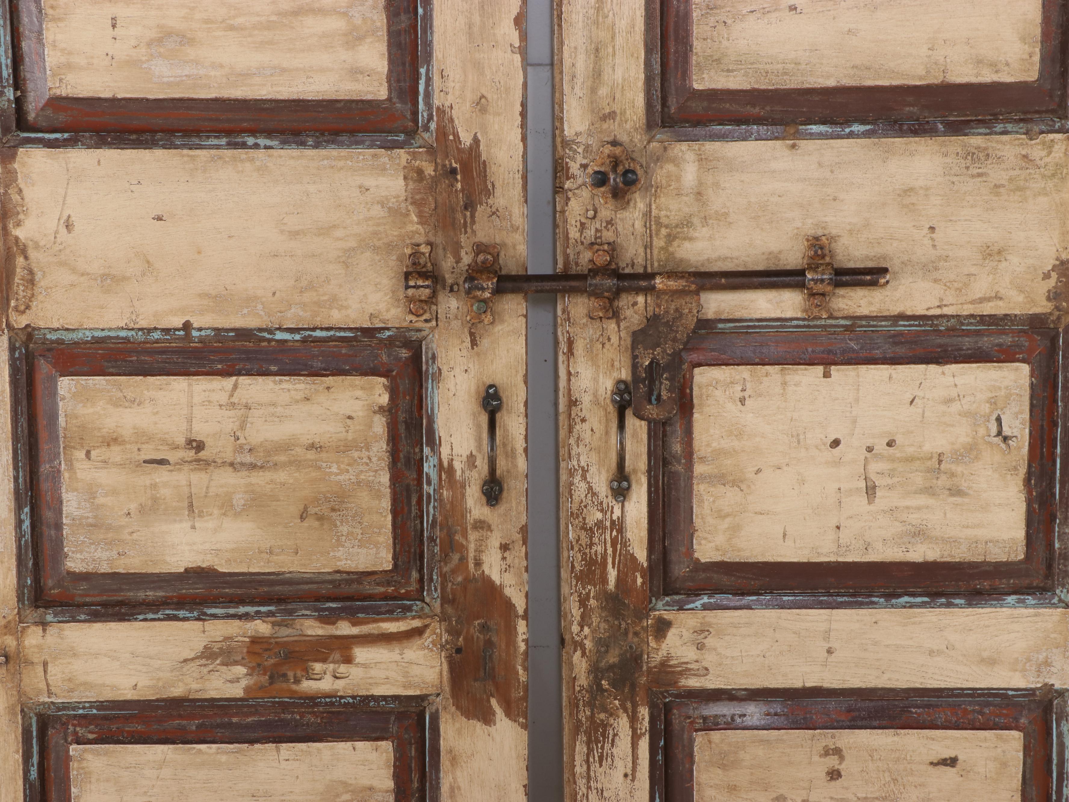 Pair of Five-Panel Inset Wooden Doors, Antique