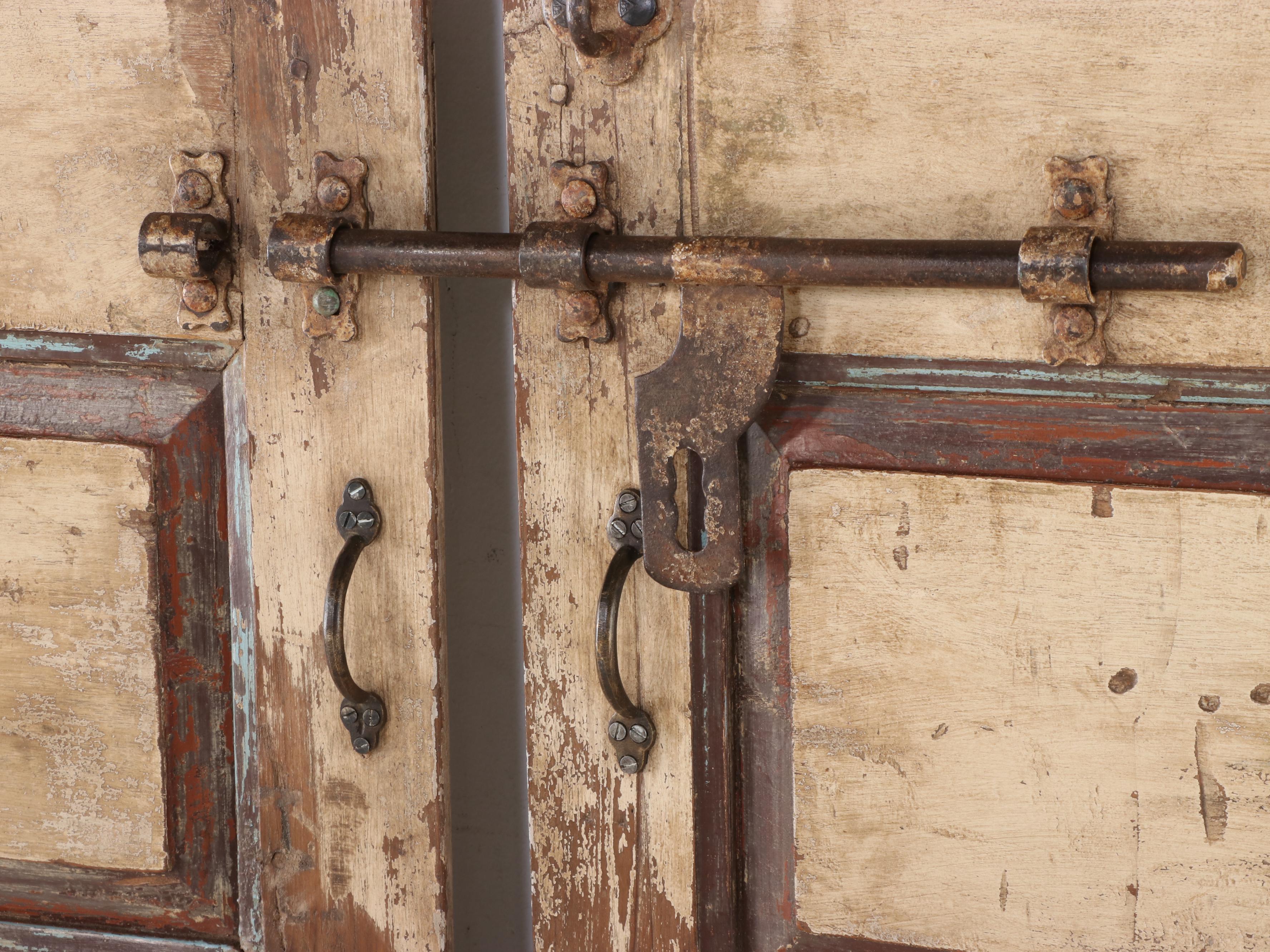 Pair of Five-Panel Inset Wooden Doors, Antique